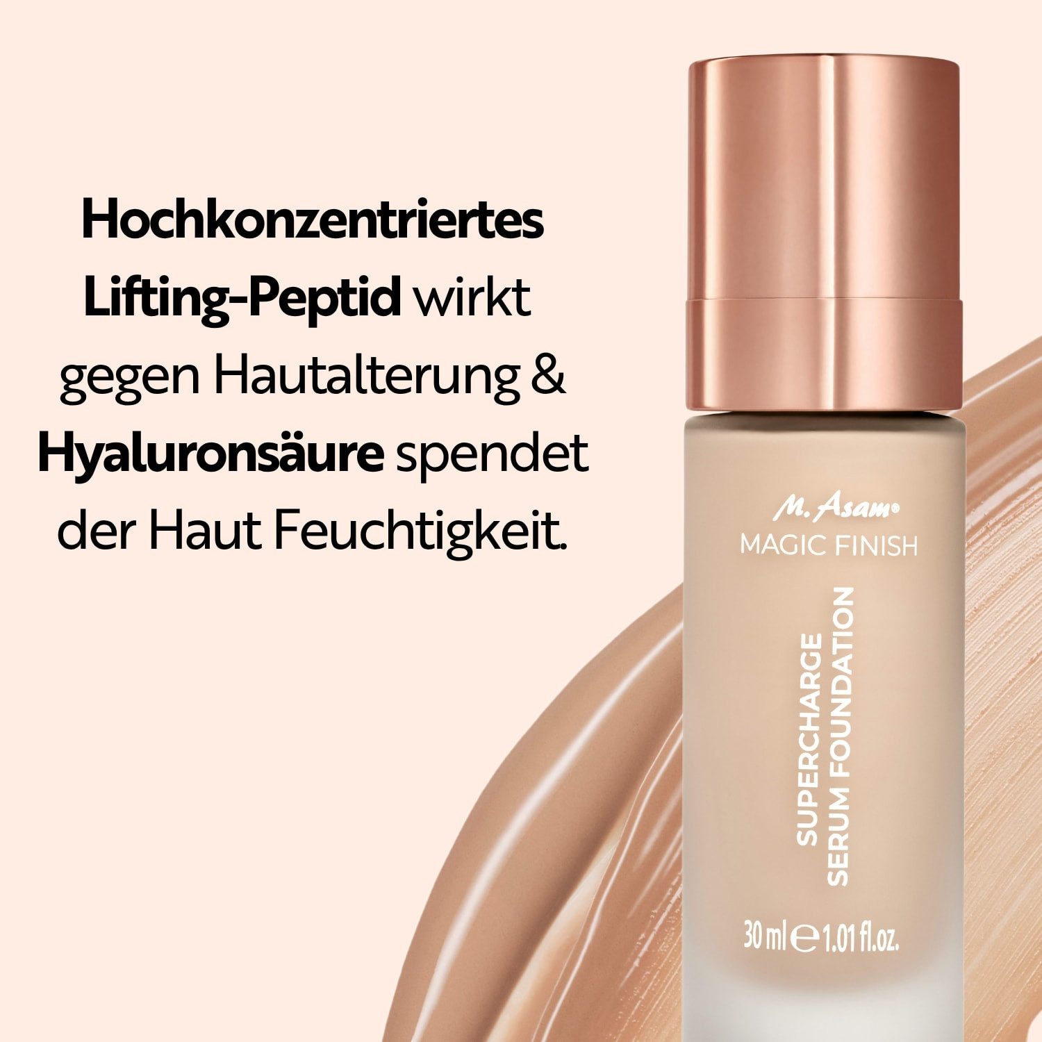 asambeauty Foundation Supercharge Serum Foundation Warm Sand – Bild 4 von 5