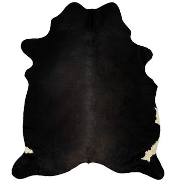 Teppich Echtes Rindsleder Schwarz 150x170 cm, furnicato, Rechteckig