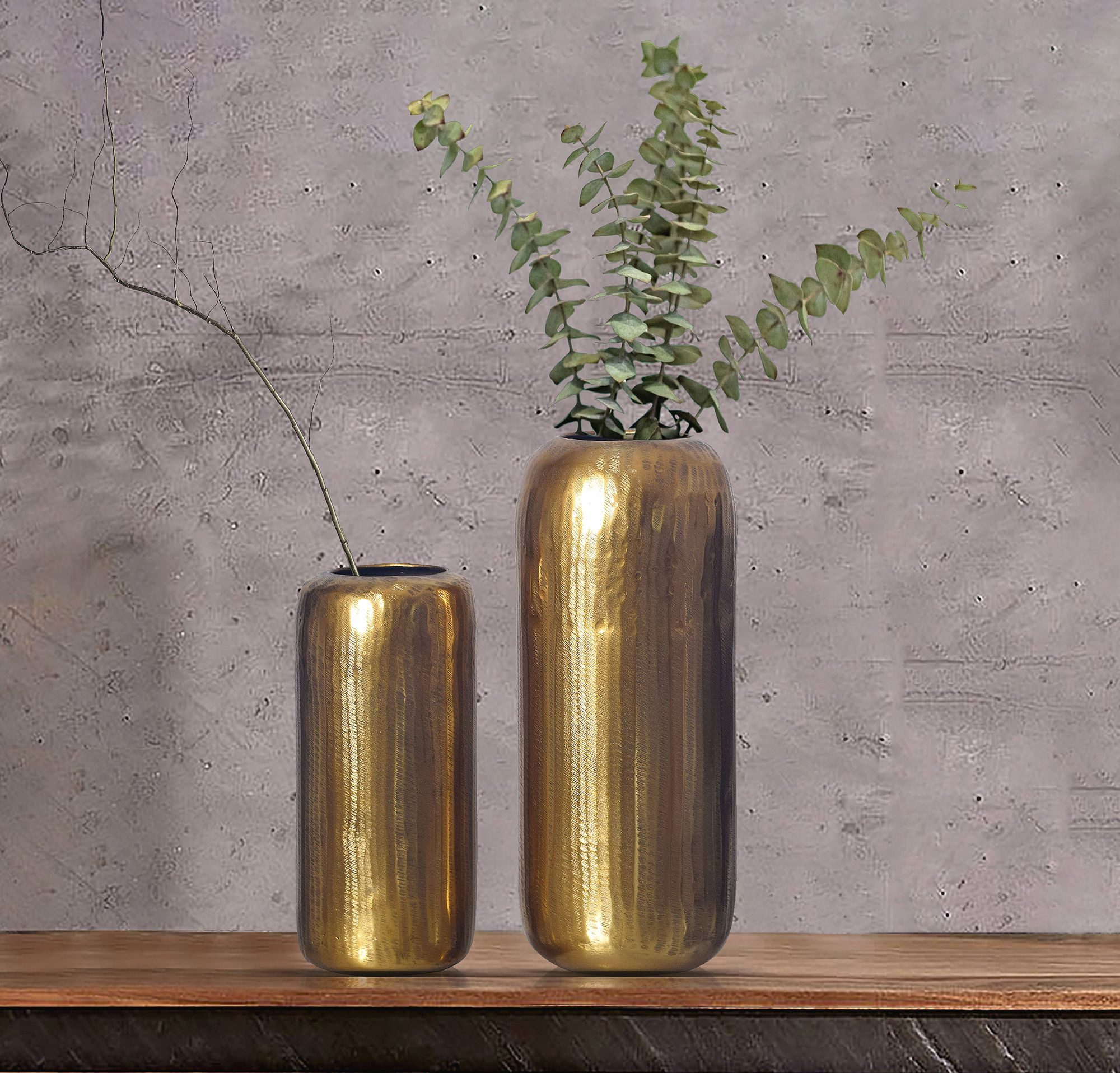 FINEBUY Tischvase FB65085 (2er Set Aluminium günstig online kaufen