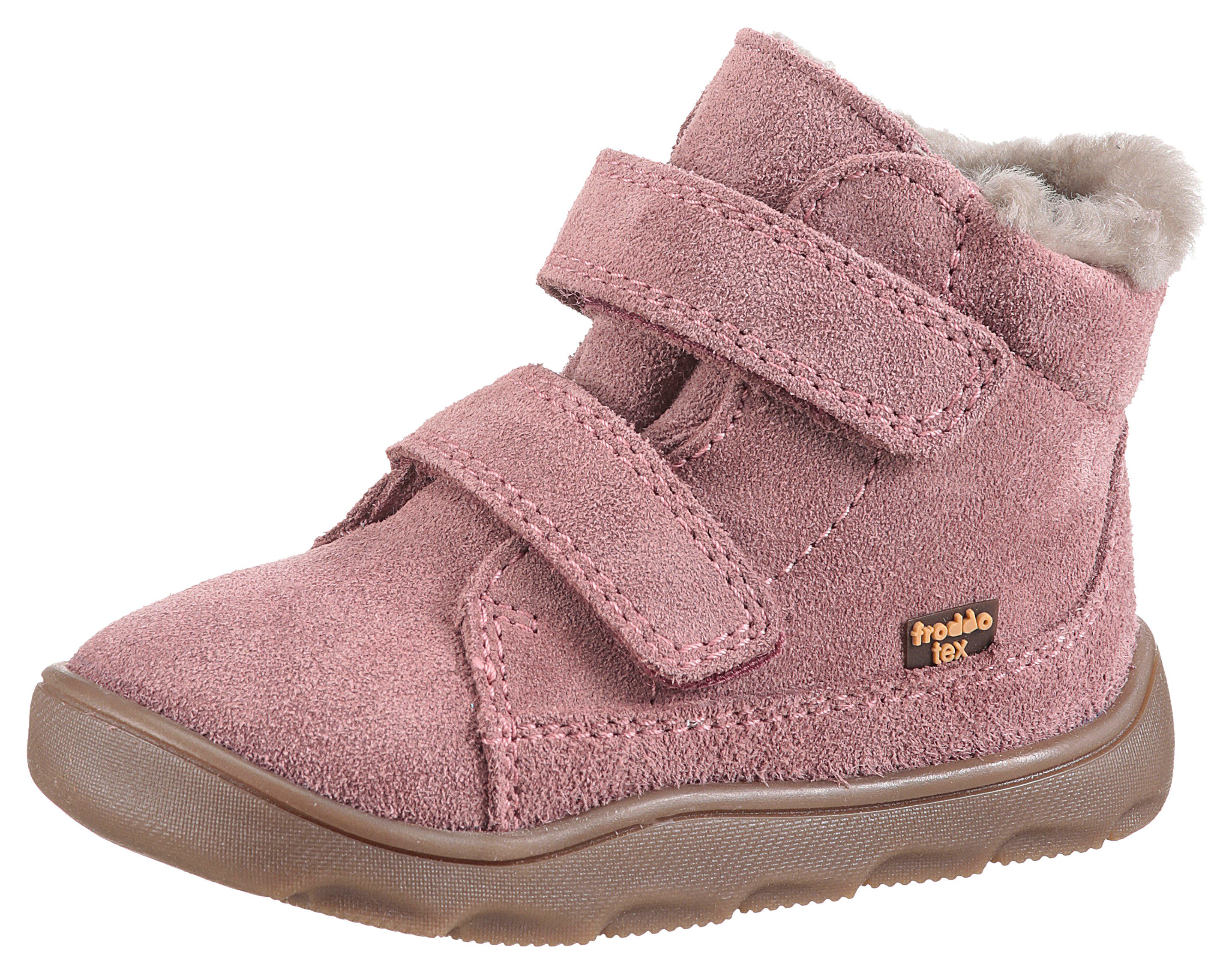 froddo® ZERU TEX FURRY BAREFOOT Barfußschuh Klettstiefel, Winterstiefel, Bequemschuh mit TEX-Membrane