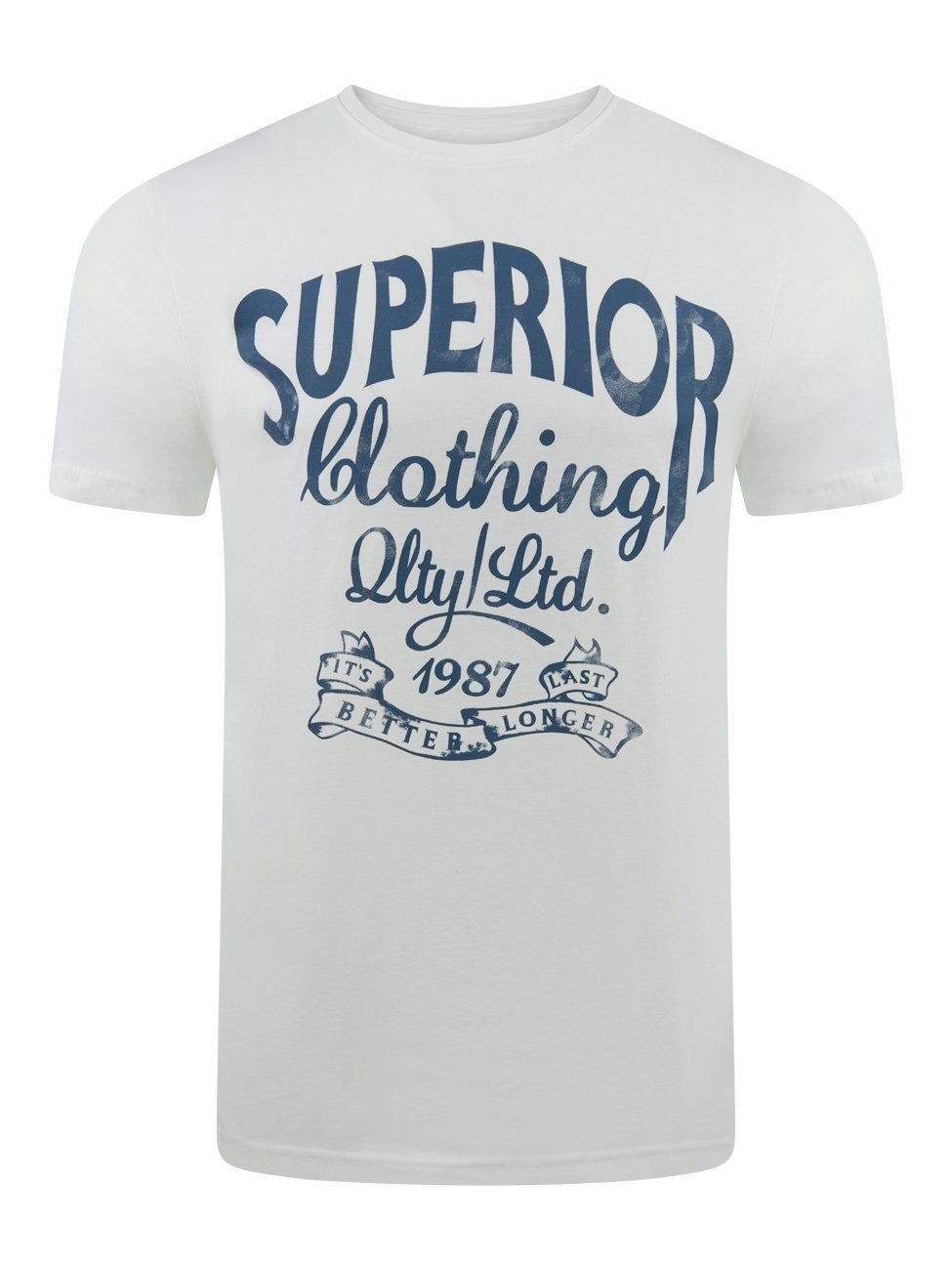 riverso T-Shirt Herren Printshirt RIVLeon Regular Fit (1-tlg) Kurzarm Tee Shirt mit Rundhalsausschnitt aus 100% Baumwolle Weiß (BJD)