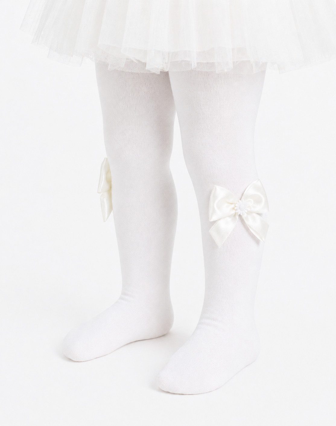 La Bortini Strumpfhose Baby Strumpfhose in Weiß mit Schleife in Weiß mit Schleifchen