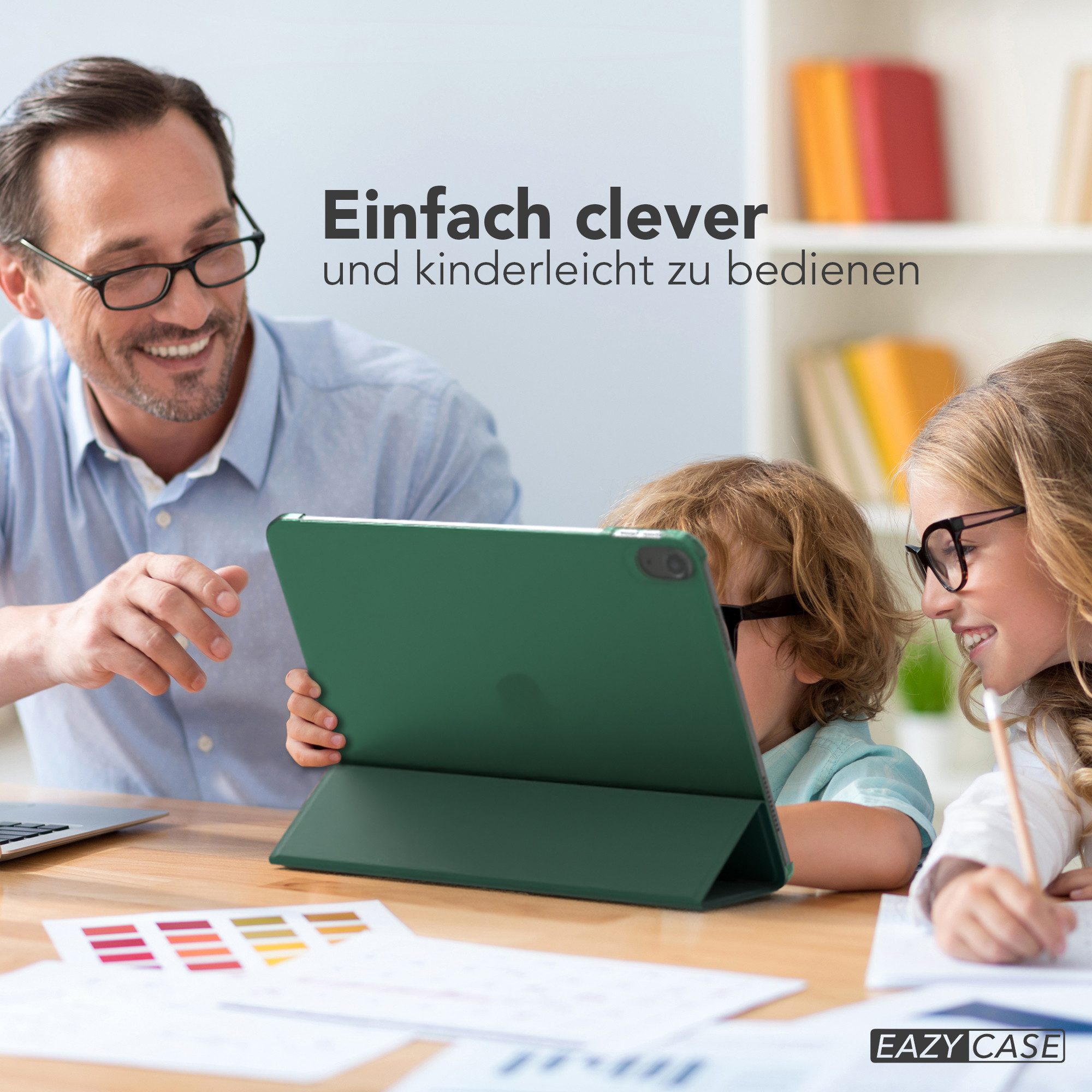 EAZY CASE Tablet-Hülle Smartcase für Apple iPad Air 11 (2026) 11 Zoll, Tablet Schutzhülle aufstellbar Flip Cover Bookstyle Hülle Dunkelgrün – Bild 3 von 5