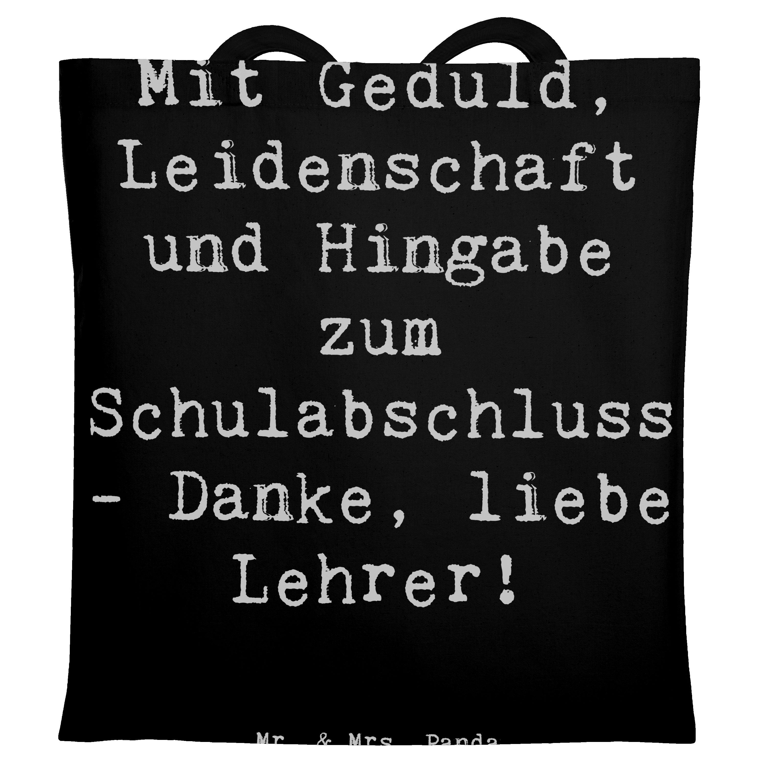 Tragetasche Danke Lehrer - Schwarz - Geschenk, Hingabe, Danke sagen, Jutetasche