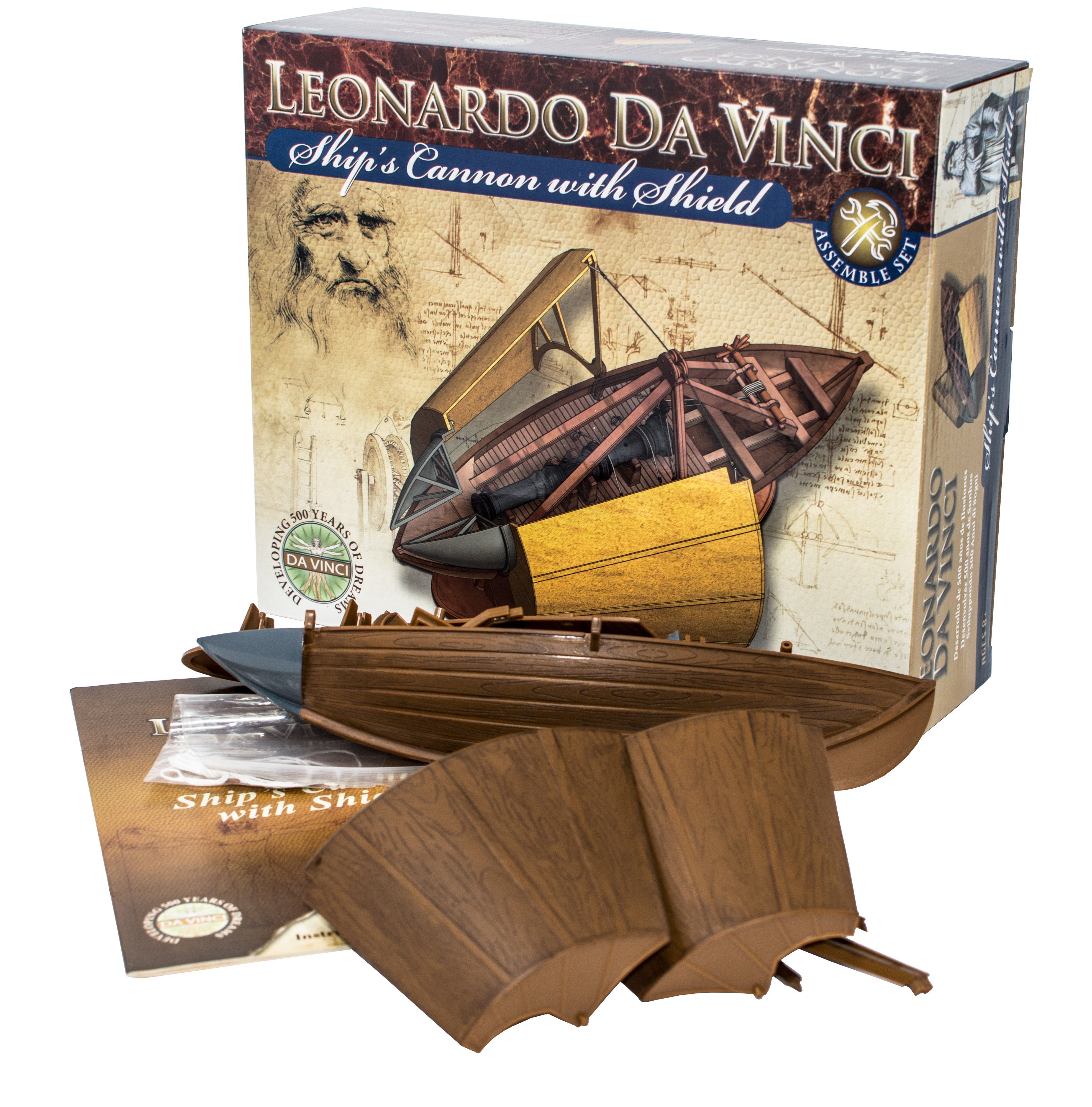 Edu-Toys Modellbausatz Leonardo da Vinci, Maßstab verschiedene, (Bausatz zum Stecken, Kleben und Bemalen, verschiedene Selbstbausätze nach original Vorlage), vorgefertigte Kunststoffteile mit Holzstruktur