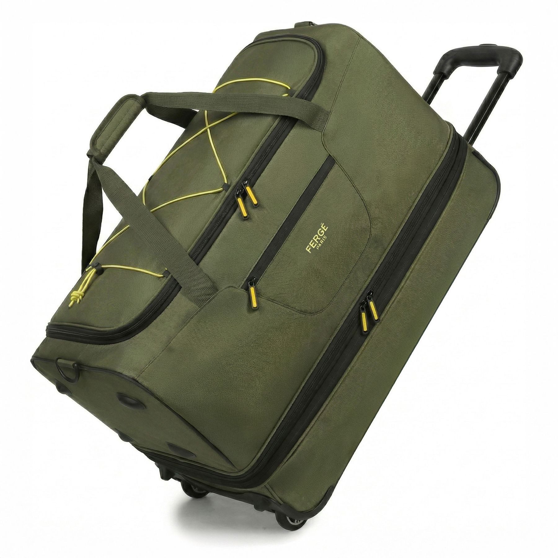 FERGÉ Reisetasche mit Rollen & extra Schuhfach, groß, Handgepäck, Tragetasche aus Nylon, Erweiterbare Reisetasche, Handgepäck / XL, Schuhfach & Außenfächer
