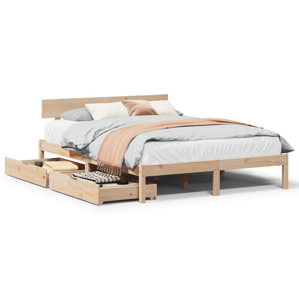 vidaXL Bett Massivholzbett ohne Matratze 120x190 günstig online kaufen