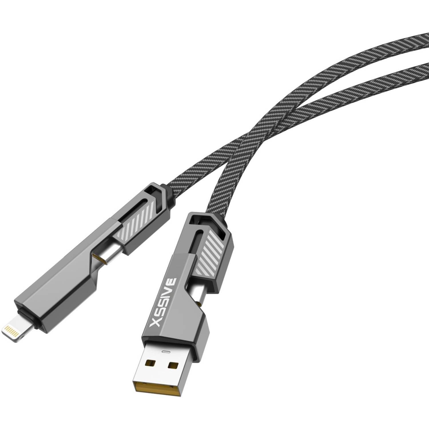 COFI 1453 Geflochtenes 4-in-1 USB-Schnellladekabel 1m – Multifunktional USB-Kabel