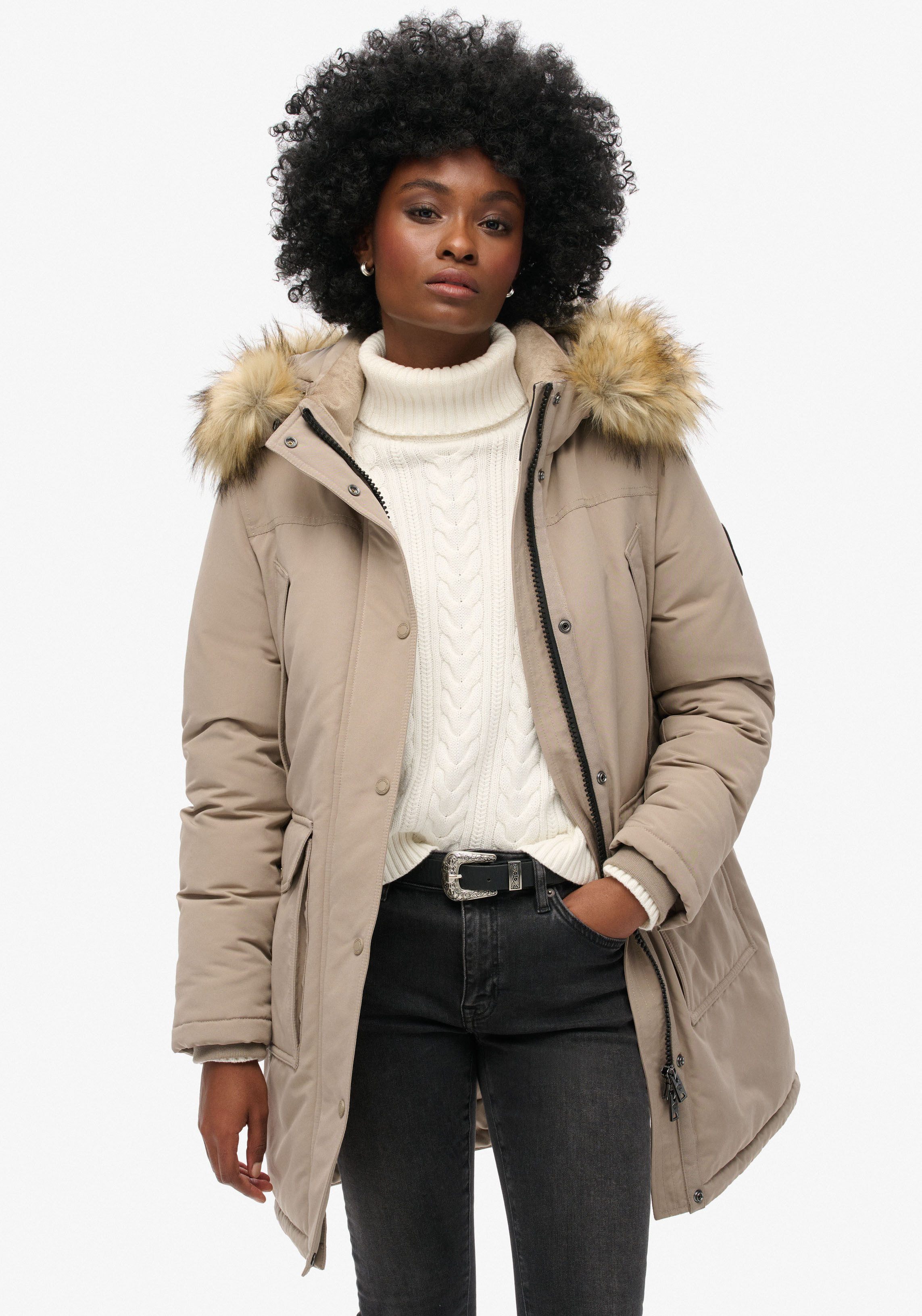 Superdry Steppjacke EVEREST FAUX FUR PARKA JACKET