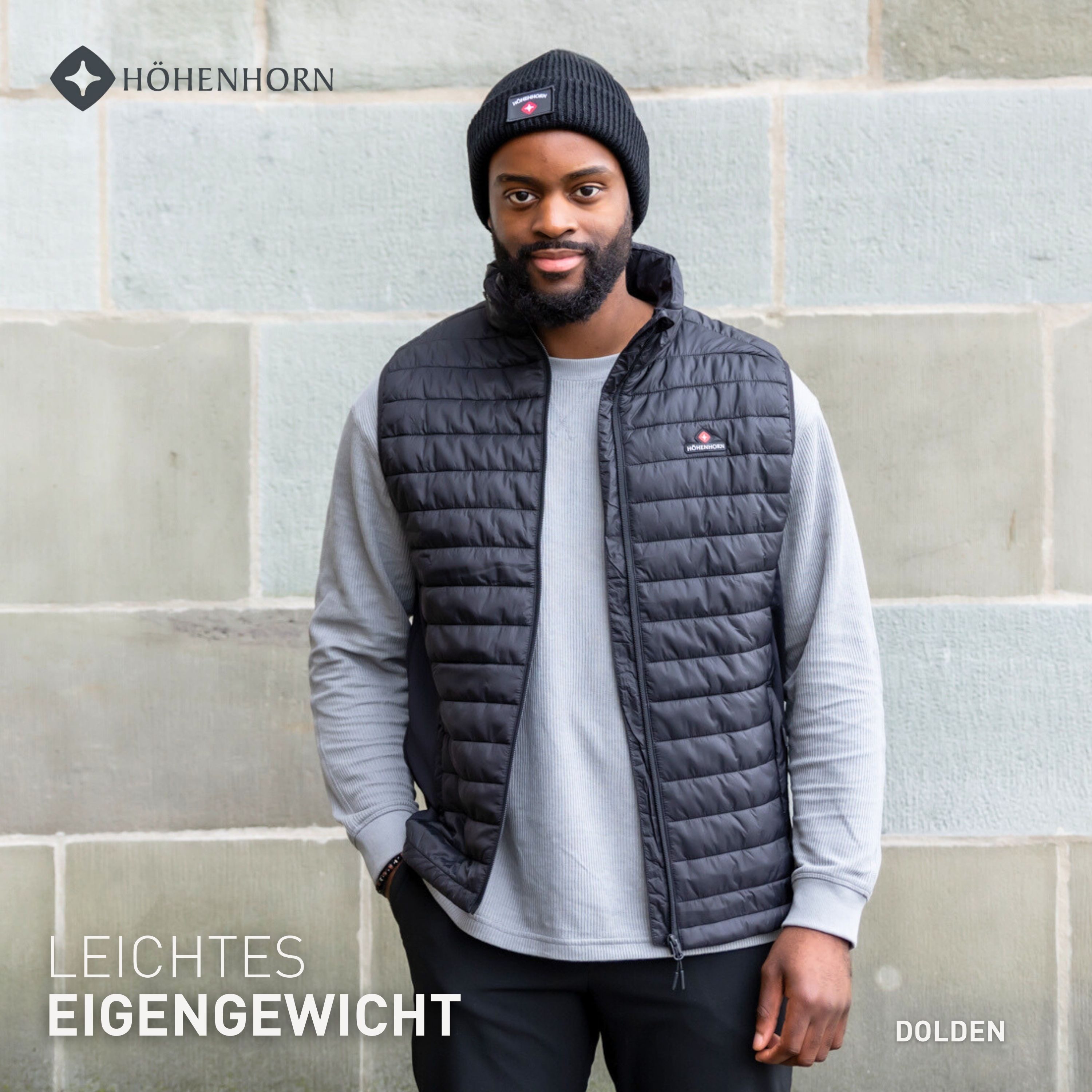 Höhenhorn Steppweste Dolden Herren Weste Hybridjacke für Männer Steppjacke Sportjacke Steppwesten Softshell Kombination