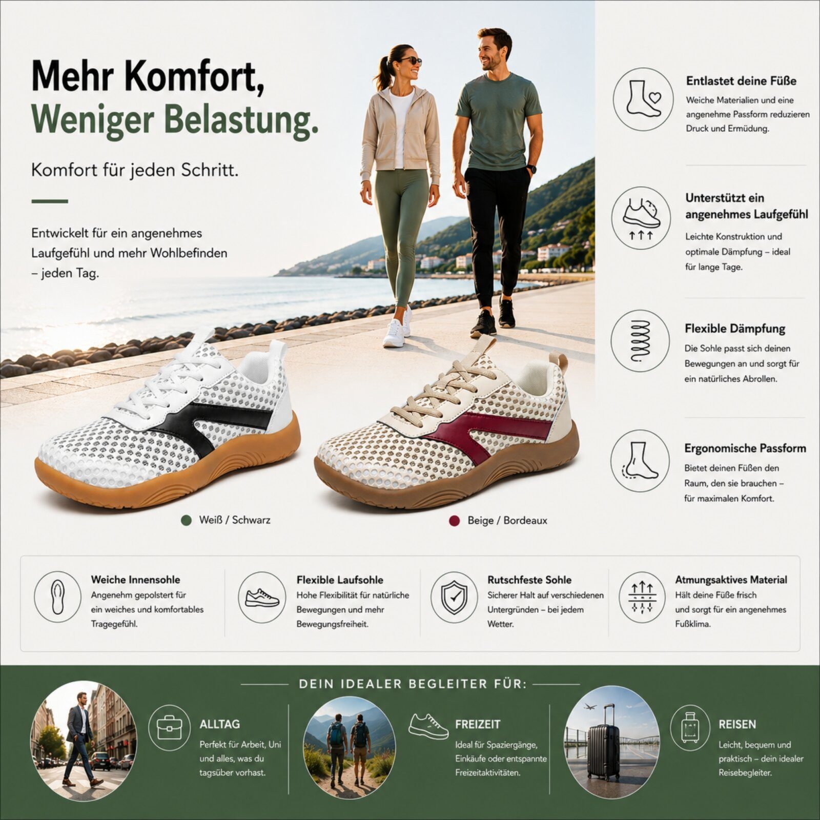 DOTALES Airflow Barfußschuhe & Barfuß Sneaker Für Damen & Herren Barfußschuh Minimalschuhe