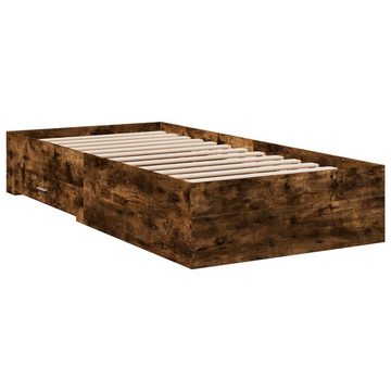 vidaXL Bett Bettgestell mit Schubladen Räuchereiche 90x190 cm Holzwerkstoff