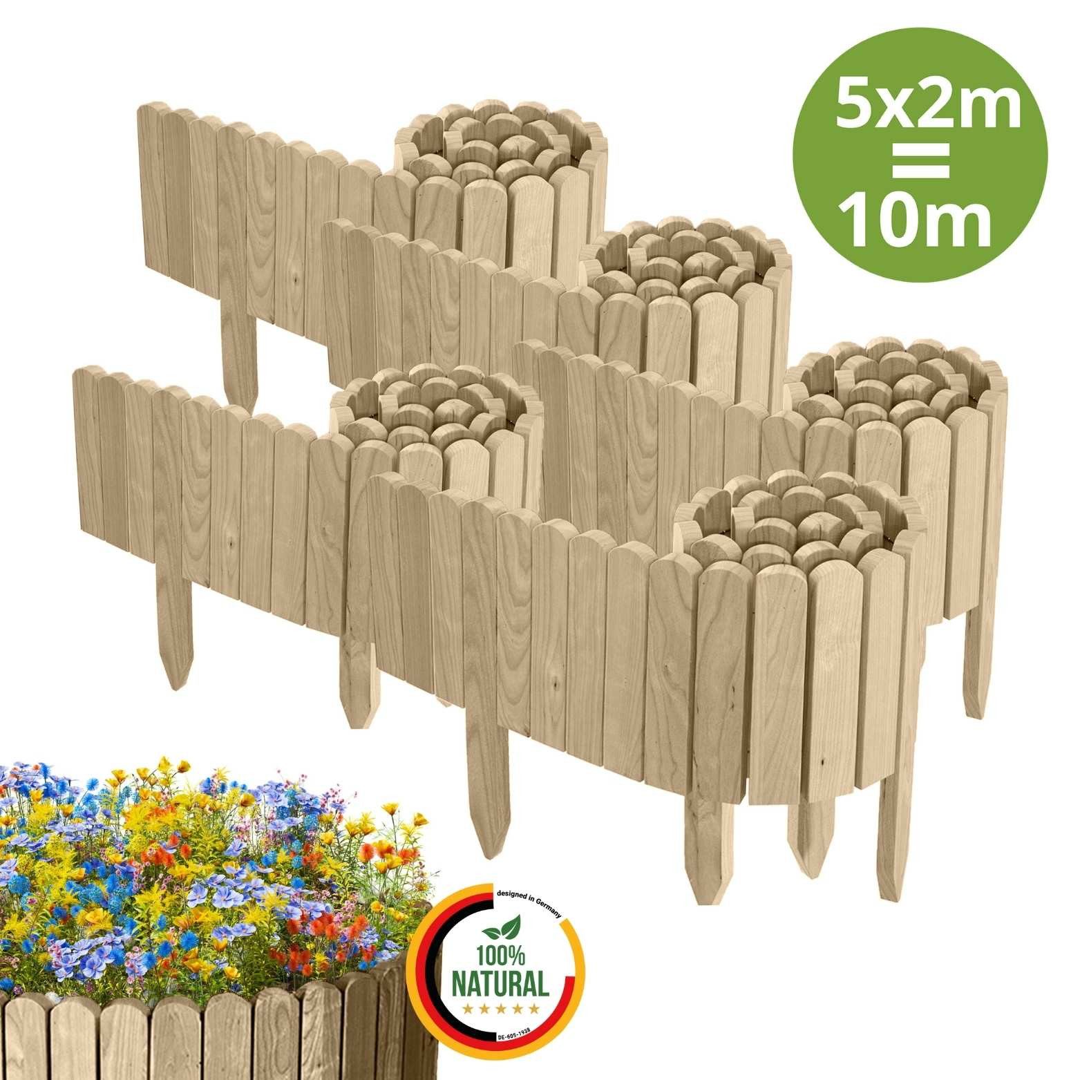 Floranica Palisade Beeteinfassung Beetumrandung Flexibler Holzzaun günstig online kaufen