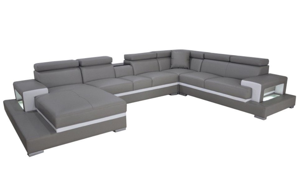 JVmoebel Ecksofa Designer LED U-Form Wohnlandschaft luxus Sofa Polstermöbel Neu, Made in Europe