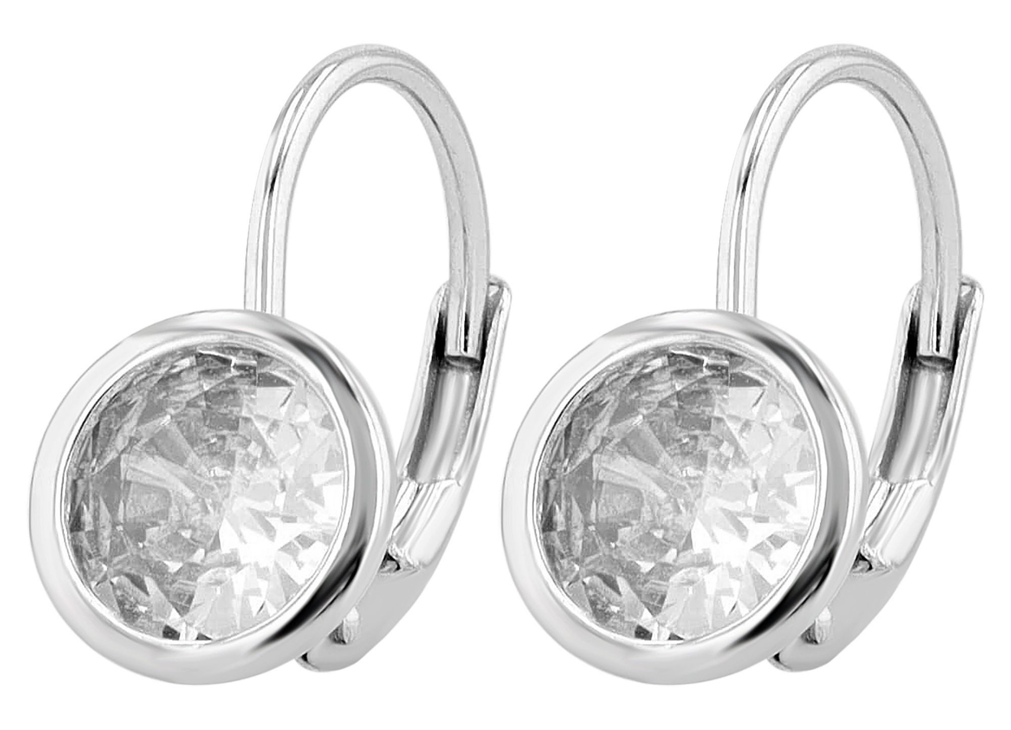 Klappcreolen Ohrringe – Klappcreole aus 925 Silber mit Zirkonia