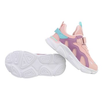 Ital-Design Kinder Low-Top Freizeit Sneaker Flach Freizeitschuhe in Rosa