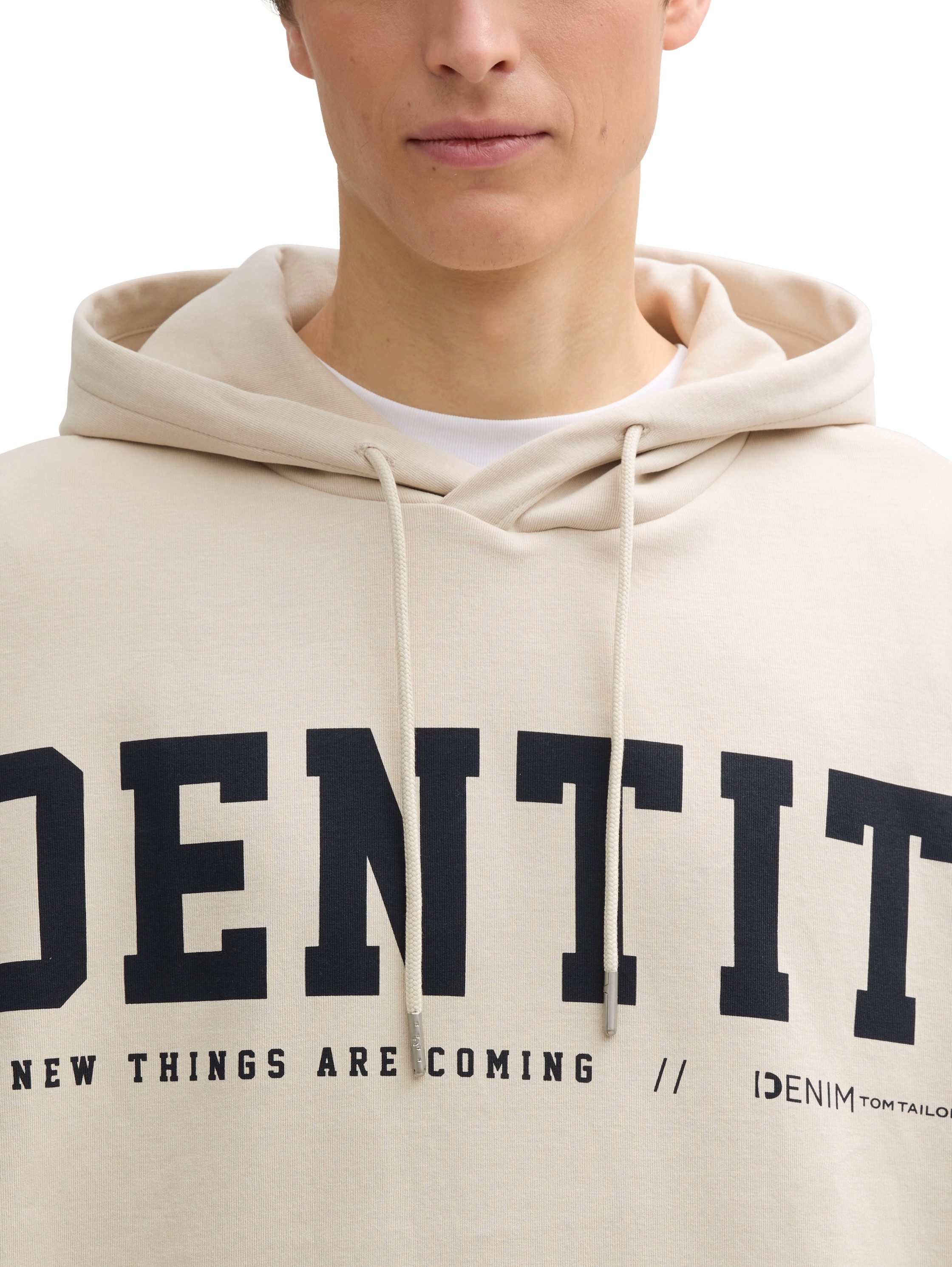 TOM TAILOR Denim Kapuzensweatshirt mit Statement-Print