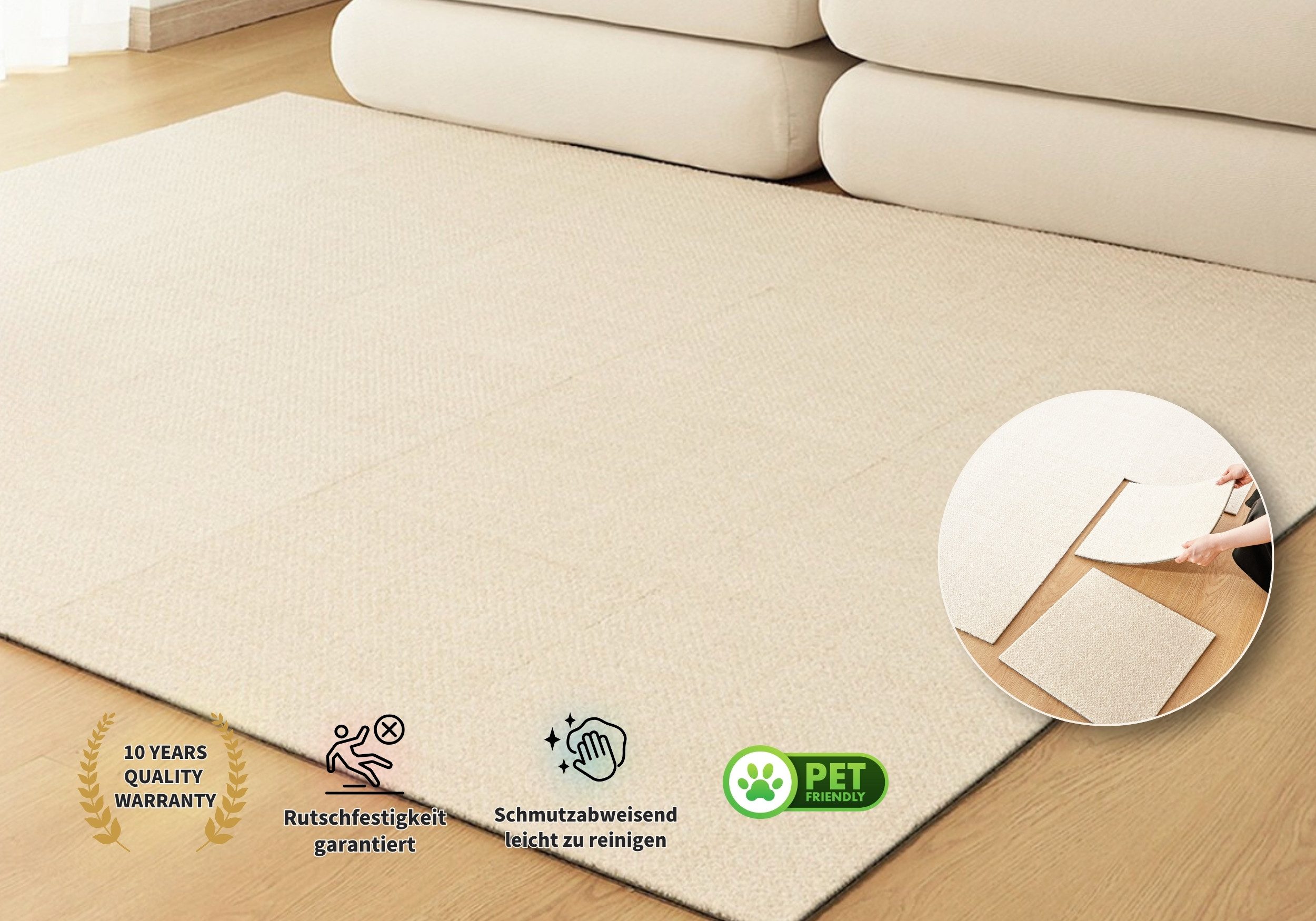Simloveve Teppich Premium-Abnehmbare Teppichfliesen, 6 Stück, günstig online kaufen