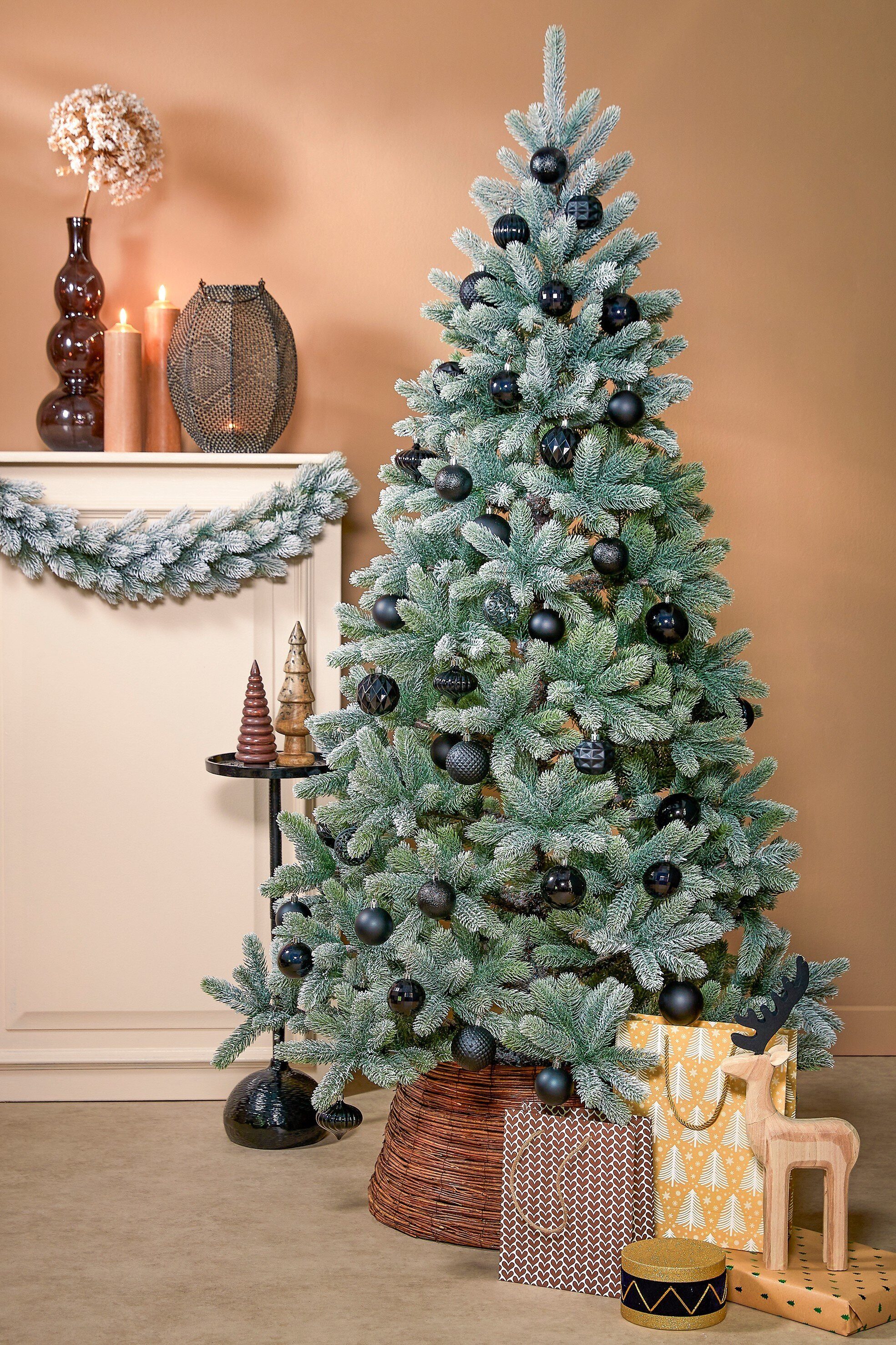 Mica Decorations Weihnachtsbaumkugel Mica Decorations Baum Dekoration bruchfest schwarz 60 Stueck - d7cm