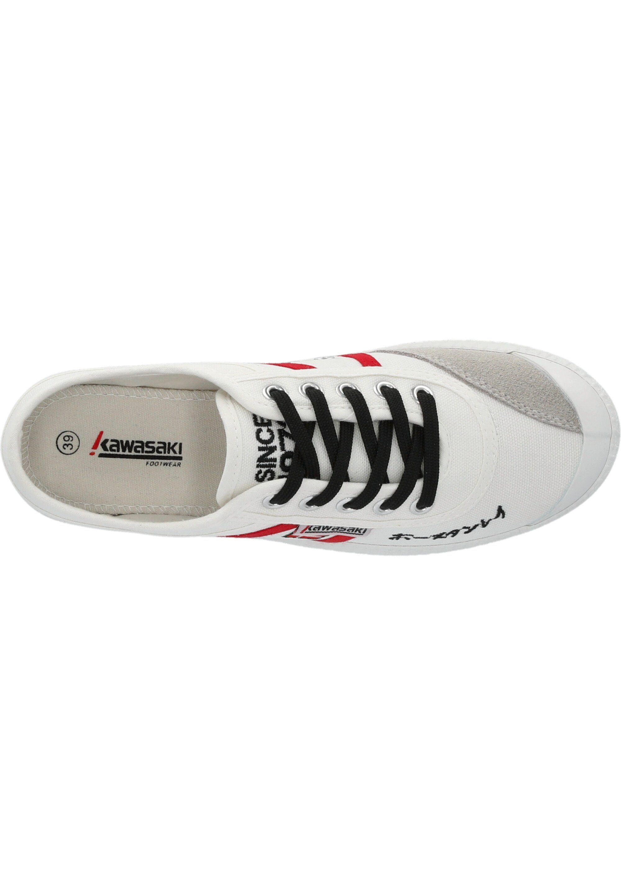 trendigen Kawasaki im weiß Retrodesign Signature Sneaker