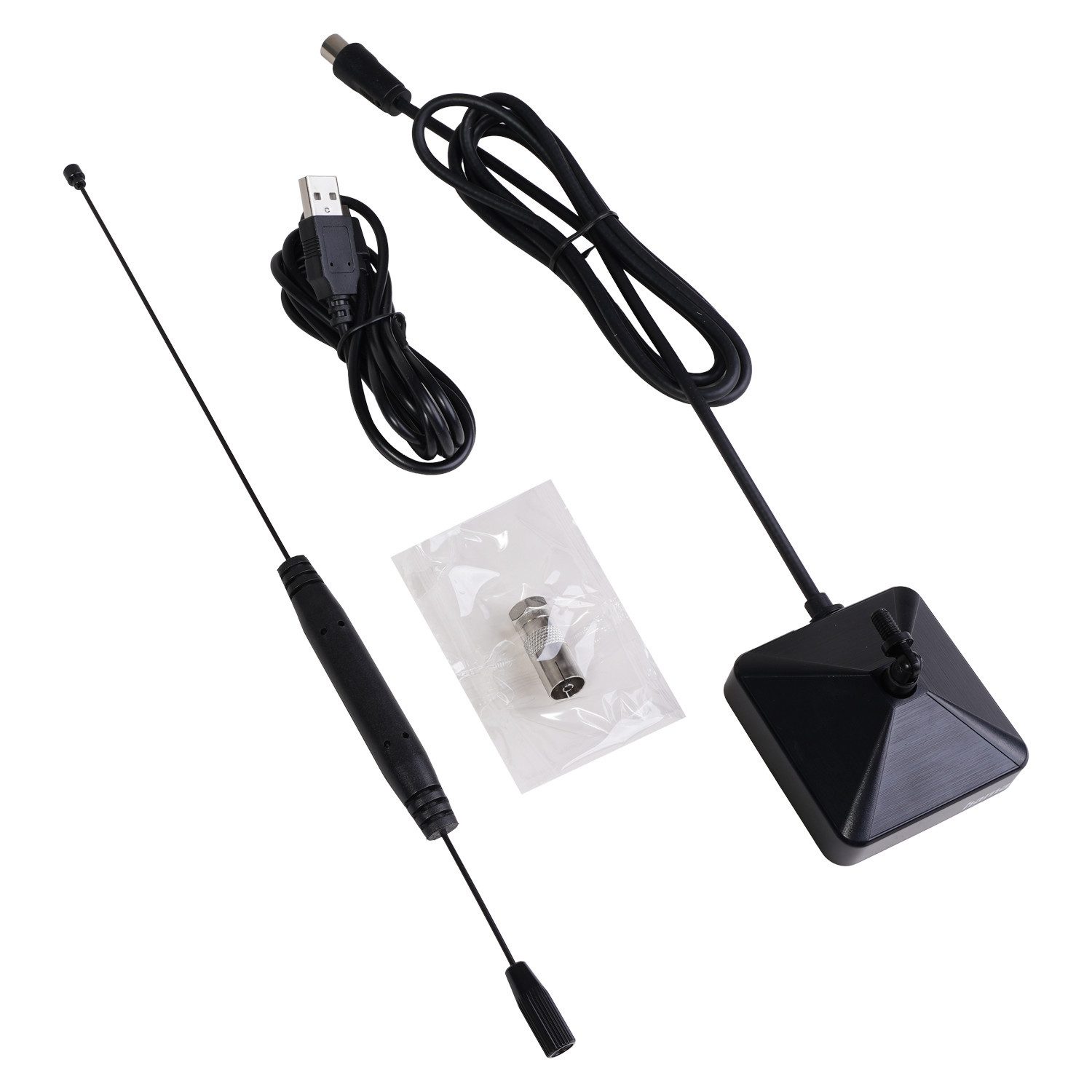 Hama DVB-T2 Aktiv Stab-Antenne 4K FULL HD TV Innenantenne, DVB-T2 Stab-Antenne 4K FULL HD TV Zimmer-Antenne für Receiver Radio