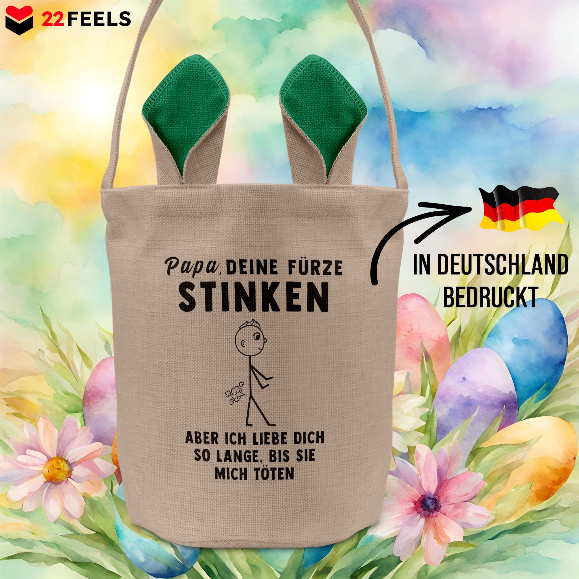 22Feels Osternest Papa Osterkorb Vater Henkel Ostergeschenk Ostern Deko Körbchen, In Deutschland Bedruckt