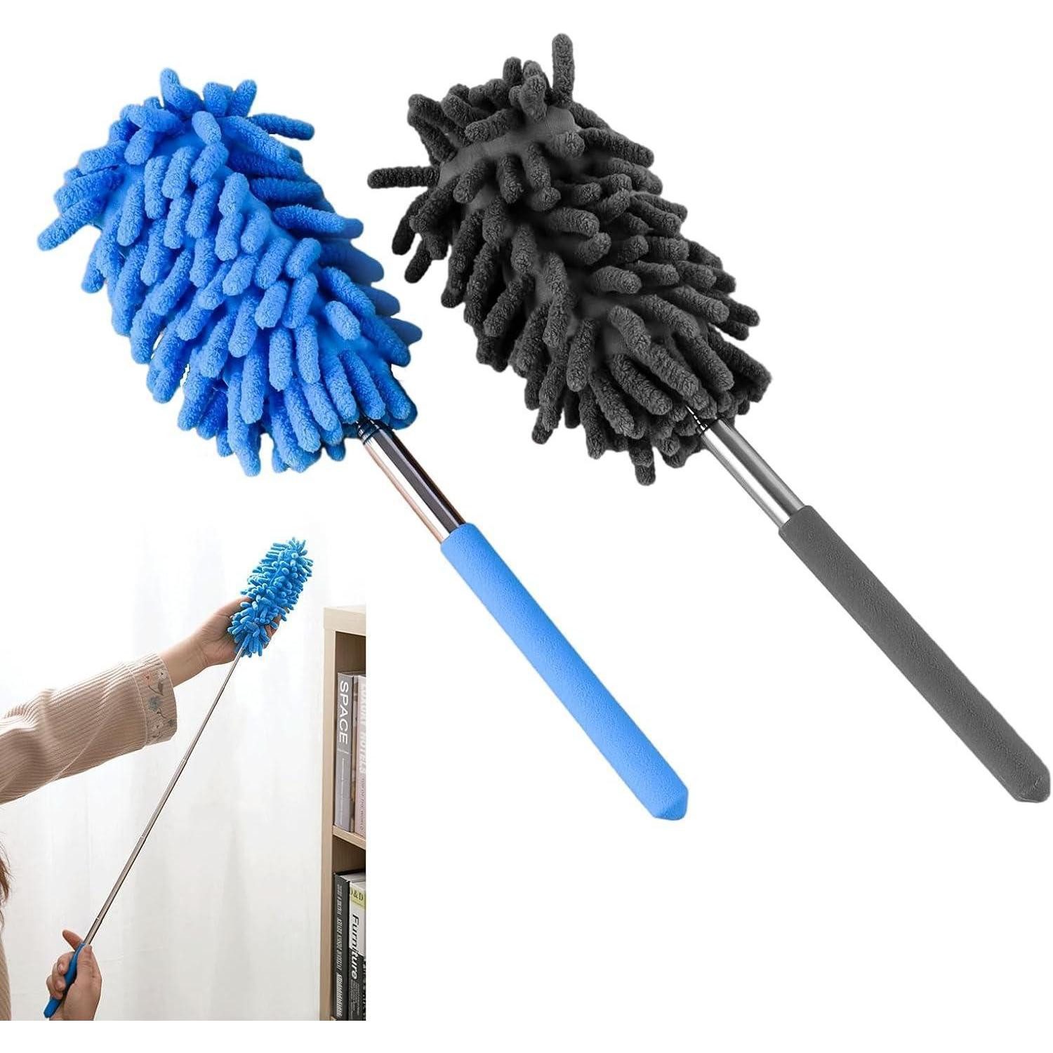 LuxusKollektion Staubwedel 2er Pack Teleskop Staubwedel Microfaser Wedel, Ausziehbar 75cm