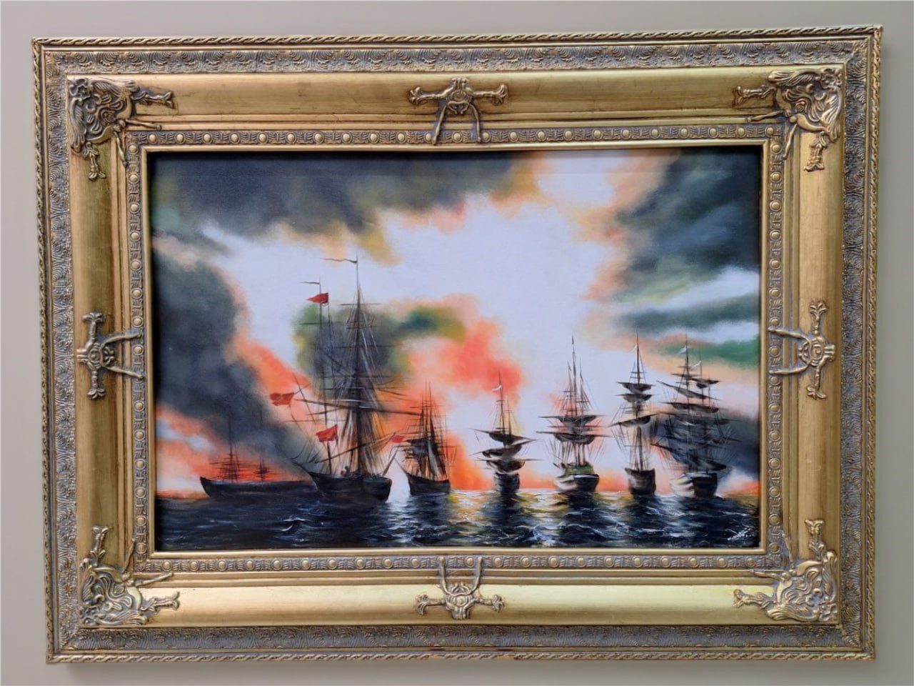 Xlmoebel Ölgemälde Handgemaltes Leinwandbild – Ölgemälde Luxus Wanddekoration Sofort, (1 St), Hergestellt In Europa