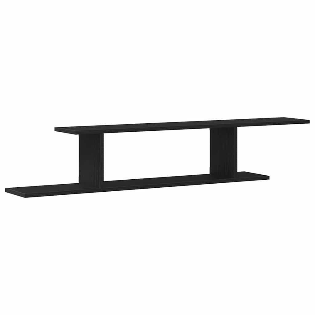 vidaXL Regal Wandmontiertes TV Regal Wandhalterung Schwarz Eichen-Optik, 1-tlg.