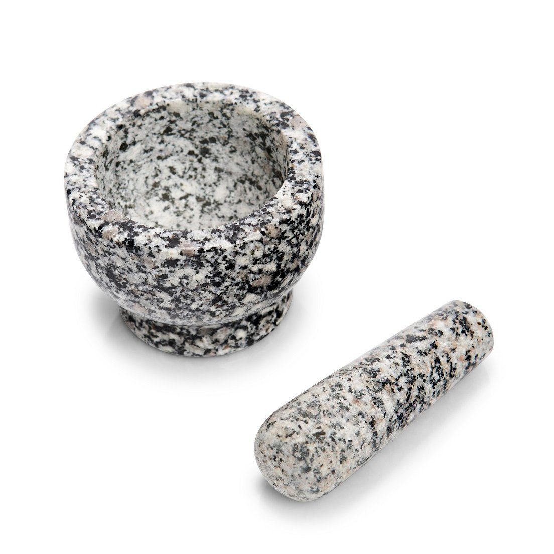 Zeller Present Mörser Mörser und Stößel Granit Grau Ø 9 cm,  Gewürzzerkleinerer Reibe, angerauter Stößel vereinfacht das Zerkleinern von  frischen Gewürzen | Mörser