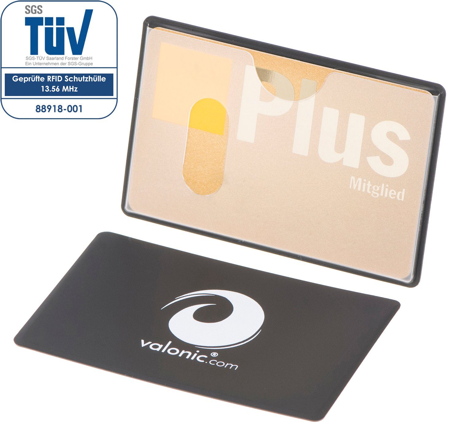 valonic Etui valonic - Kreditkartenhüllen RFID oben Einschub NFZ Schutz, mm, 91 59 Stück transparent, RFID-Block Scheckkarte x 6 Kreditkarte, abgeschirmt