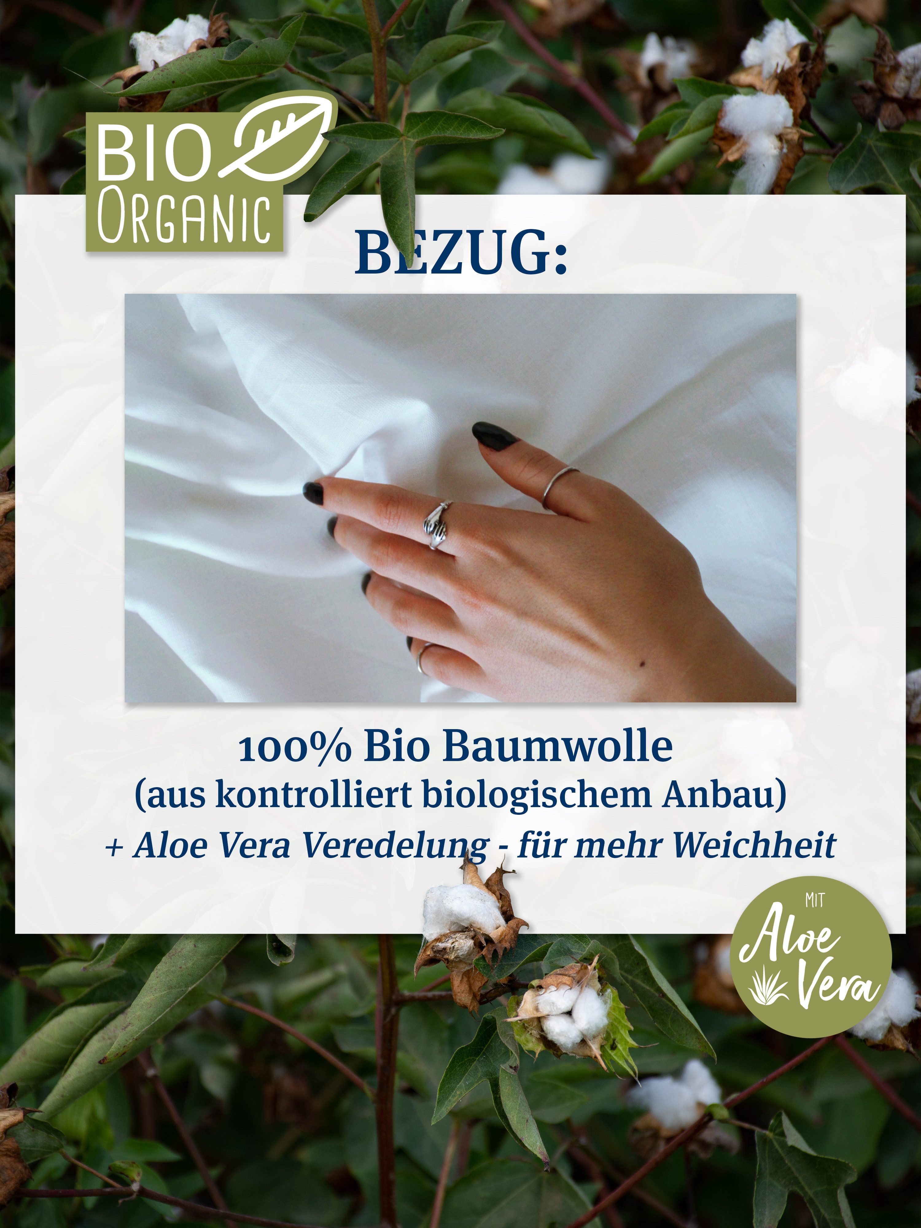 Paradies Kunstfaserbettdecke Runa Bio, Füllung: 100% Polyester, Bezug: 100% Bio-Baumwolle (kbA), extra voluminöse & kuschelige Ganzjahresbettdecke, vegane Daunendecke