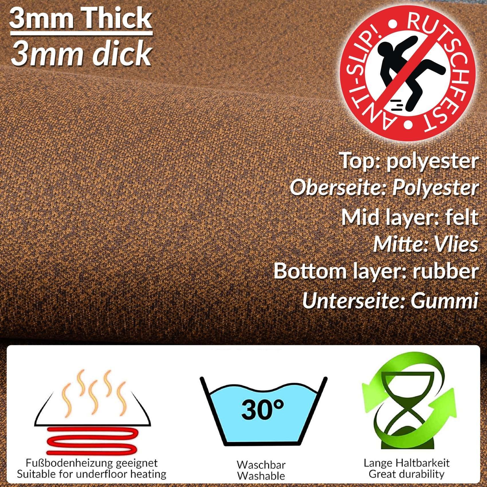 ANRO Küchenläufer Teppichläufer TAMARA Läufer Textil, Eckig, Höhe: 3 mm, Ve günstig online kaufen