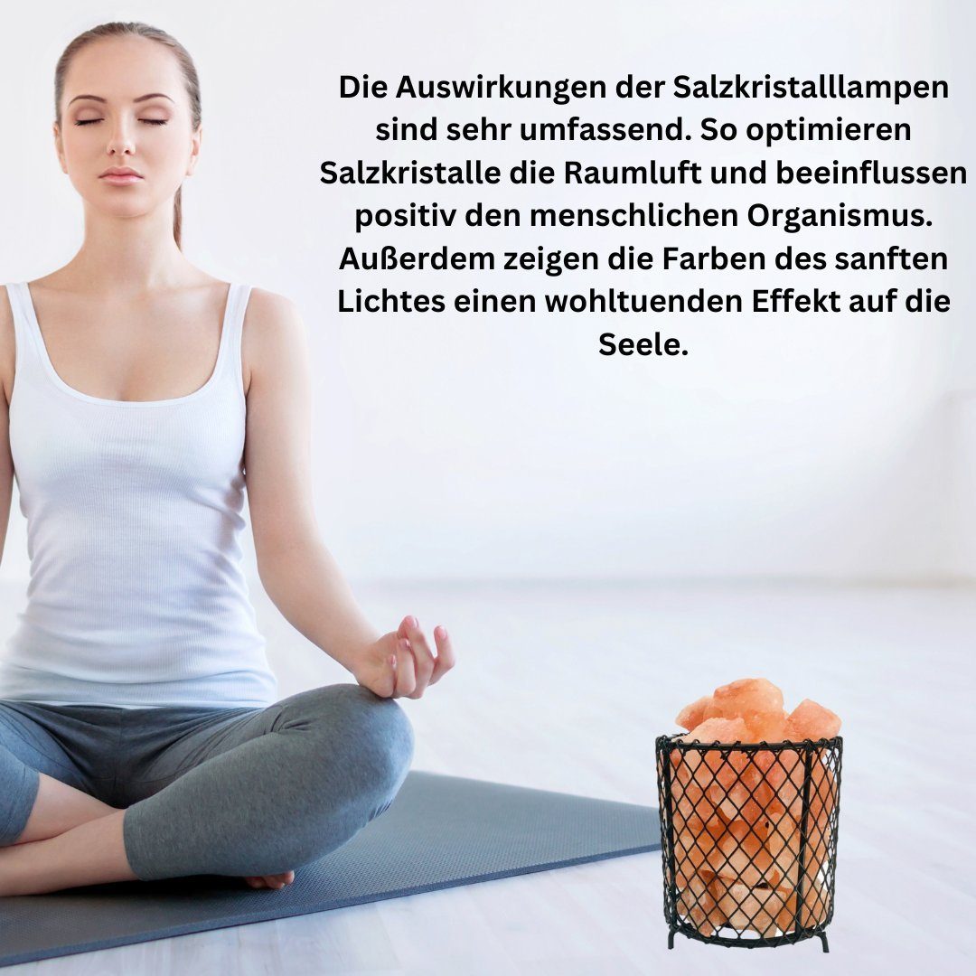Lichthandel Hoch Tischleuchte Salzkristall-Lampe Salzlampe Salzkristallleuchte Saunabeleuchtung, LED wechselbar, 3000K, EINFACHE BEDIENUNG PER KIPPSCHALTER