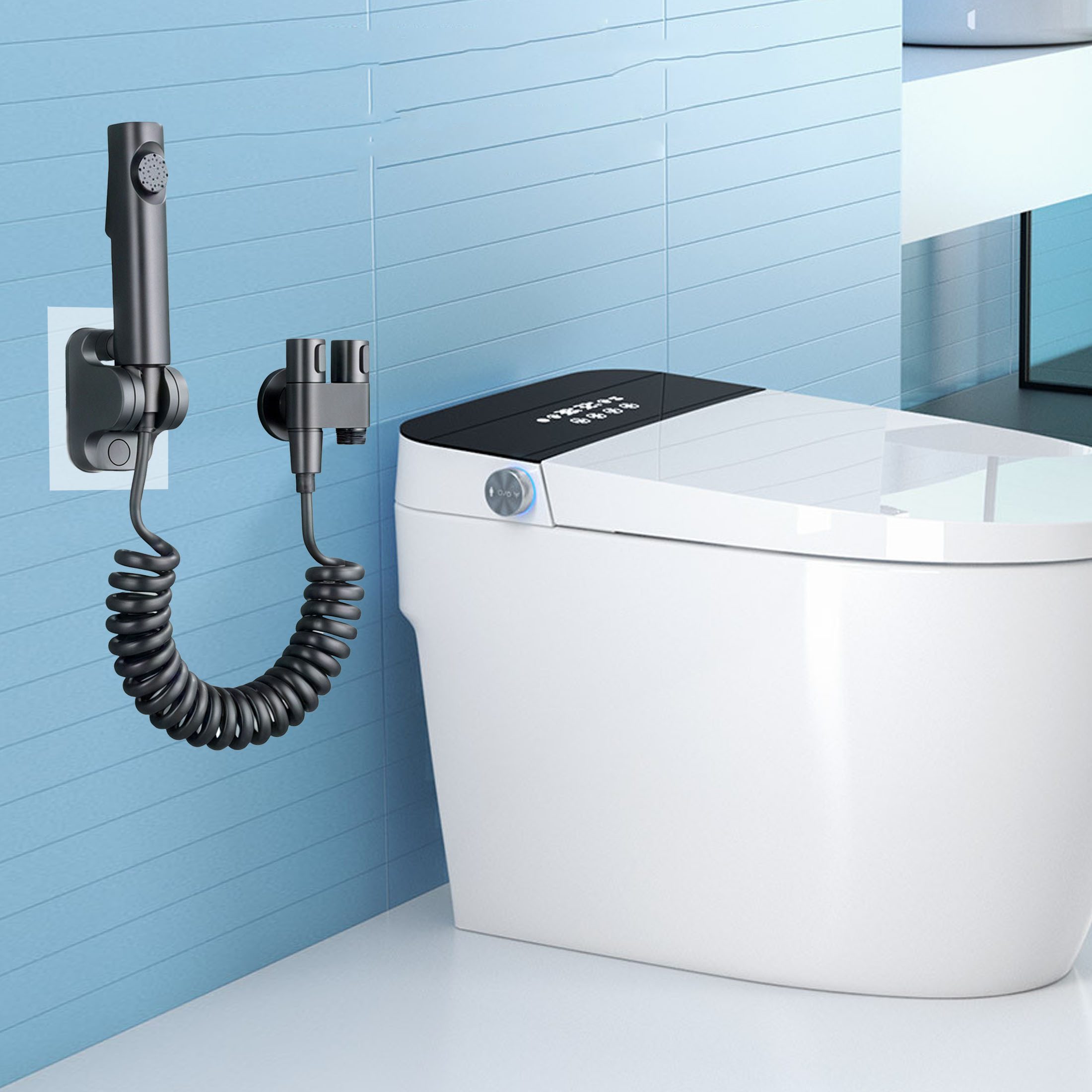 YINDN Bidetarmatur 2m Teleskopschlauch Bidet-Wasserhahn-Set,7,5-cm³- Bidet- günstig online kaufen