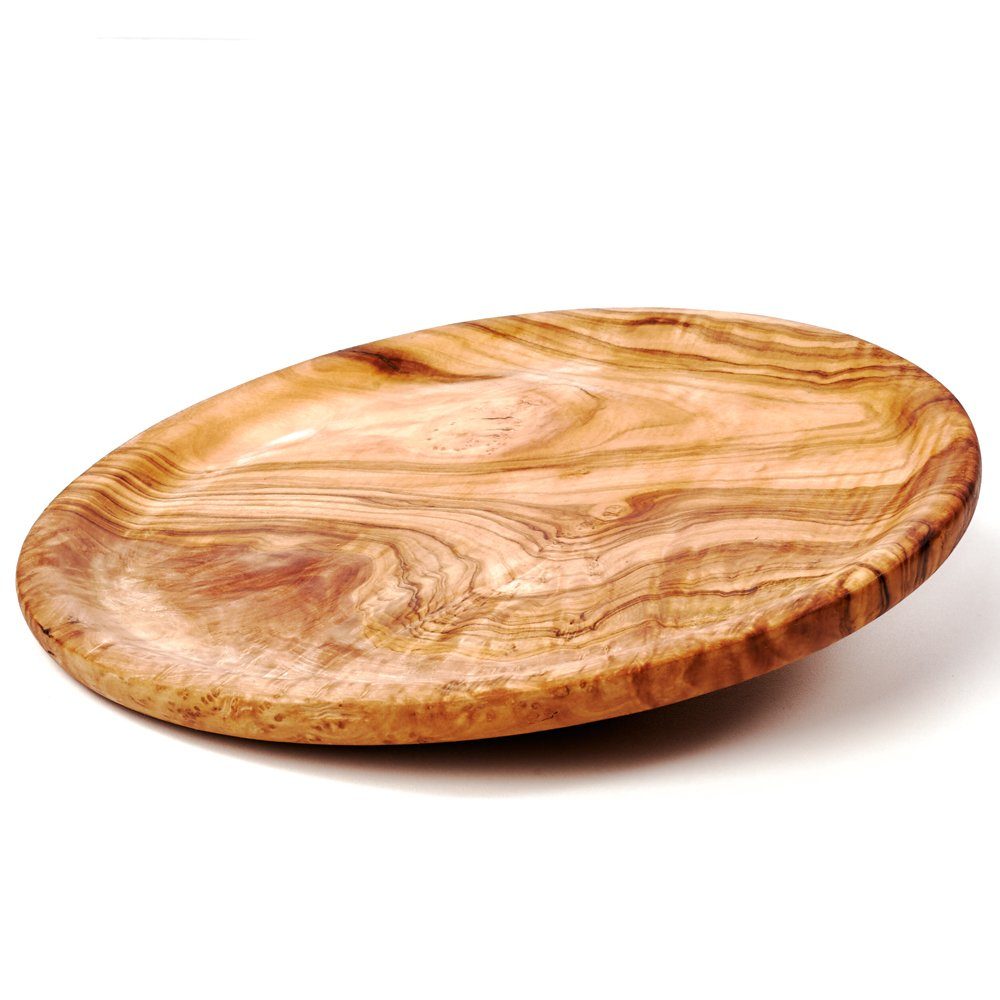 dasOlivenholzbrett Teller Holzteller aus Olivenholz rund, (1 St)