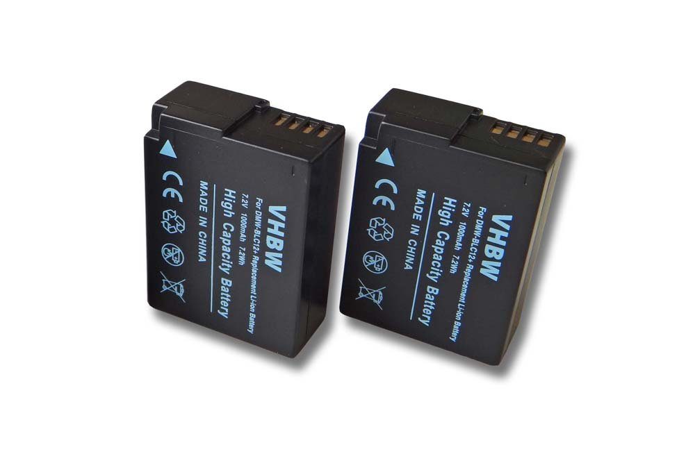 vhbw kompatibel mit Panasonic Lumix DMC-FZ1000, DMC-FZ2000, DMC-G70 Kamera-Akku Li-Ion 1000 mAh (7,2 V)