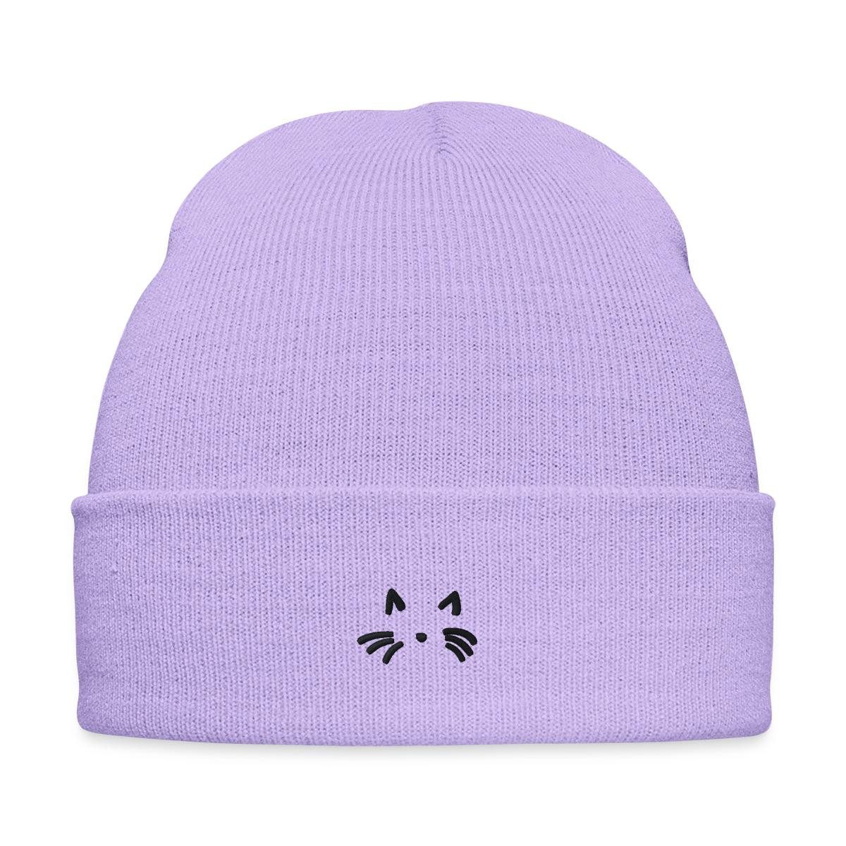 Beanie Katzen Gesicht Bestickte Wintermütze