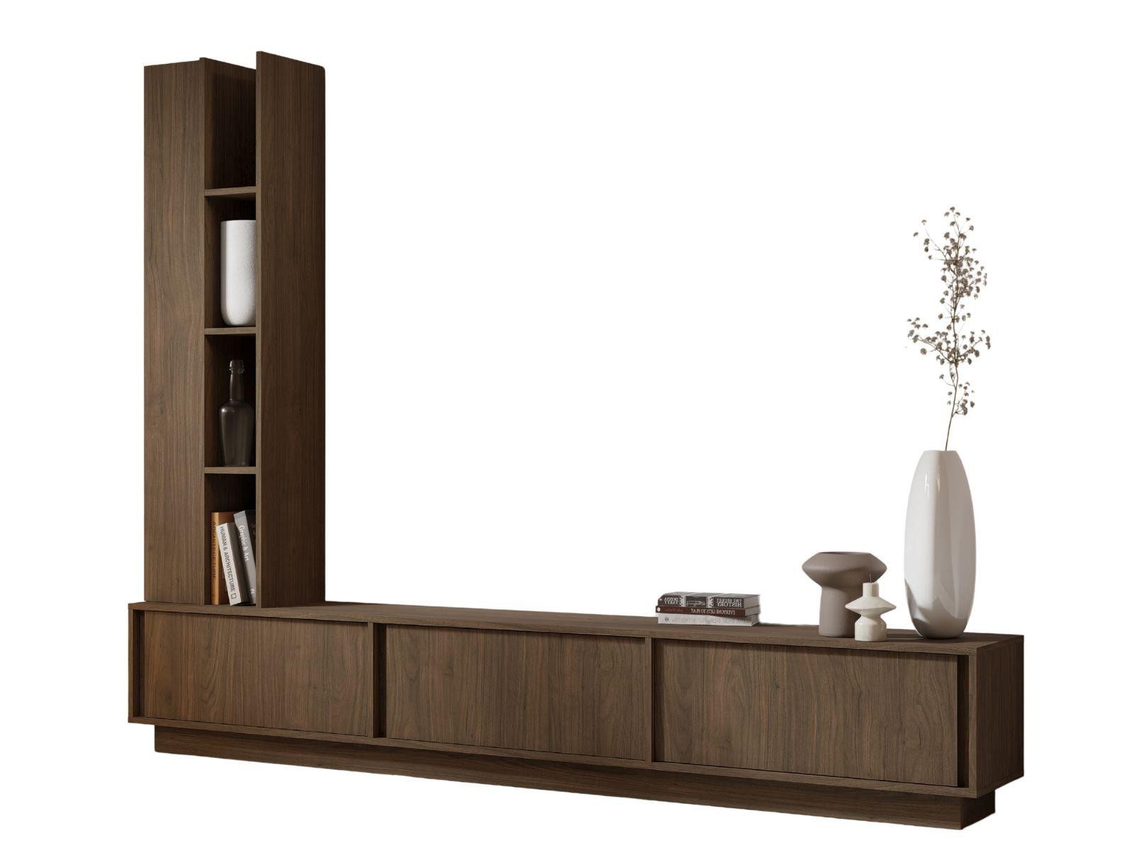 Compleo Wohnwand "MARVI" TV-Wohnwand mit Lowboard und Hochschrank, (Japandi Stil), Lowboard und Regal Hängend oder stehend – Bild 3 von 5