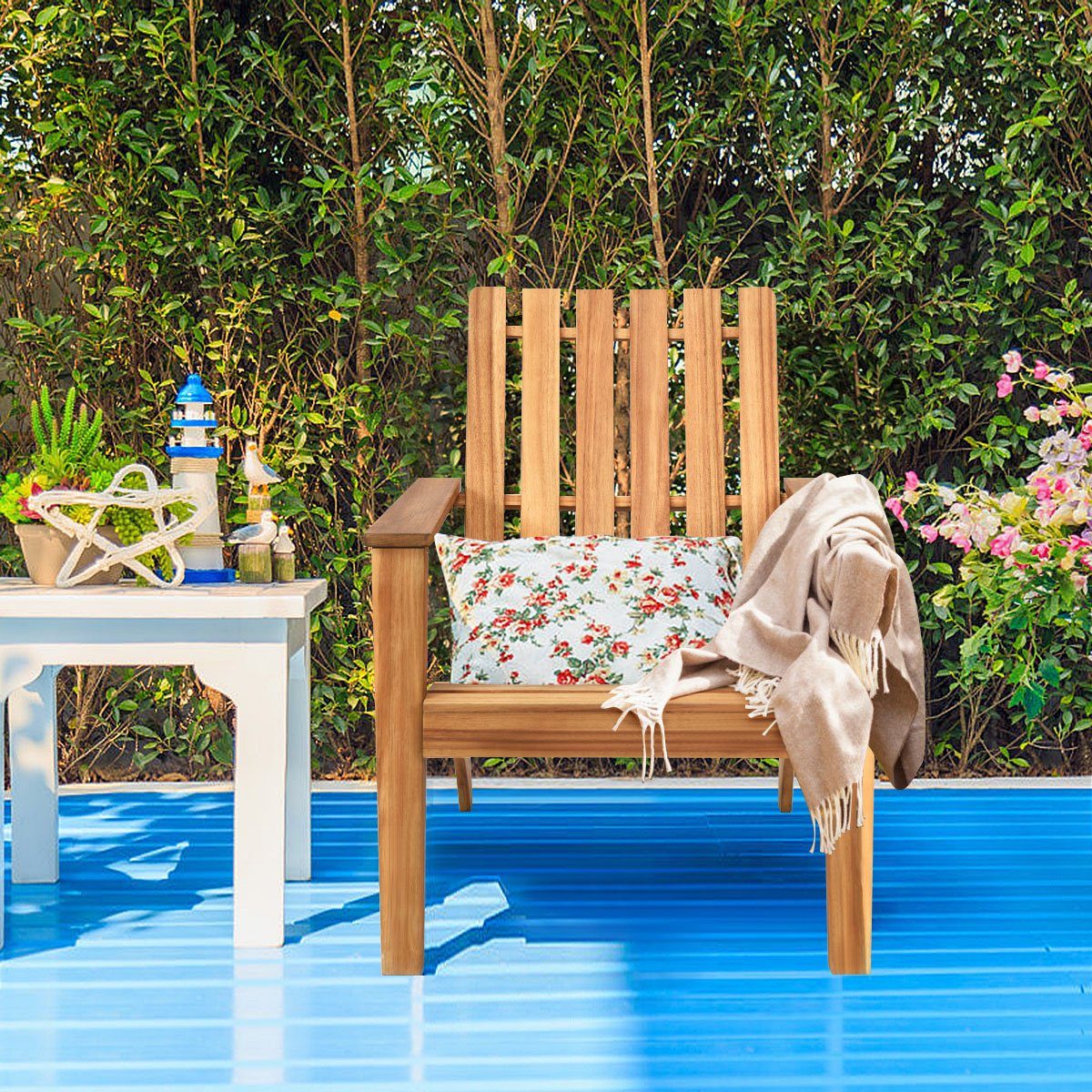 COSTWAY Gartenstuhl Adirondack Stuhl, 68x73x85cm, belastbar günstig online kaufen