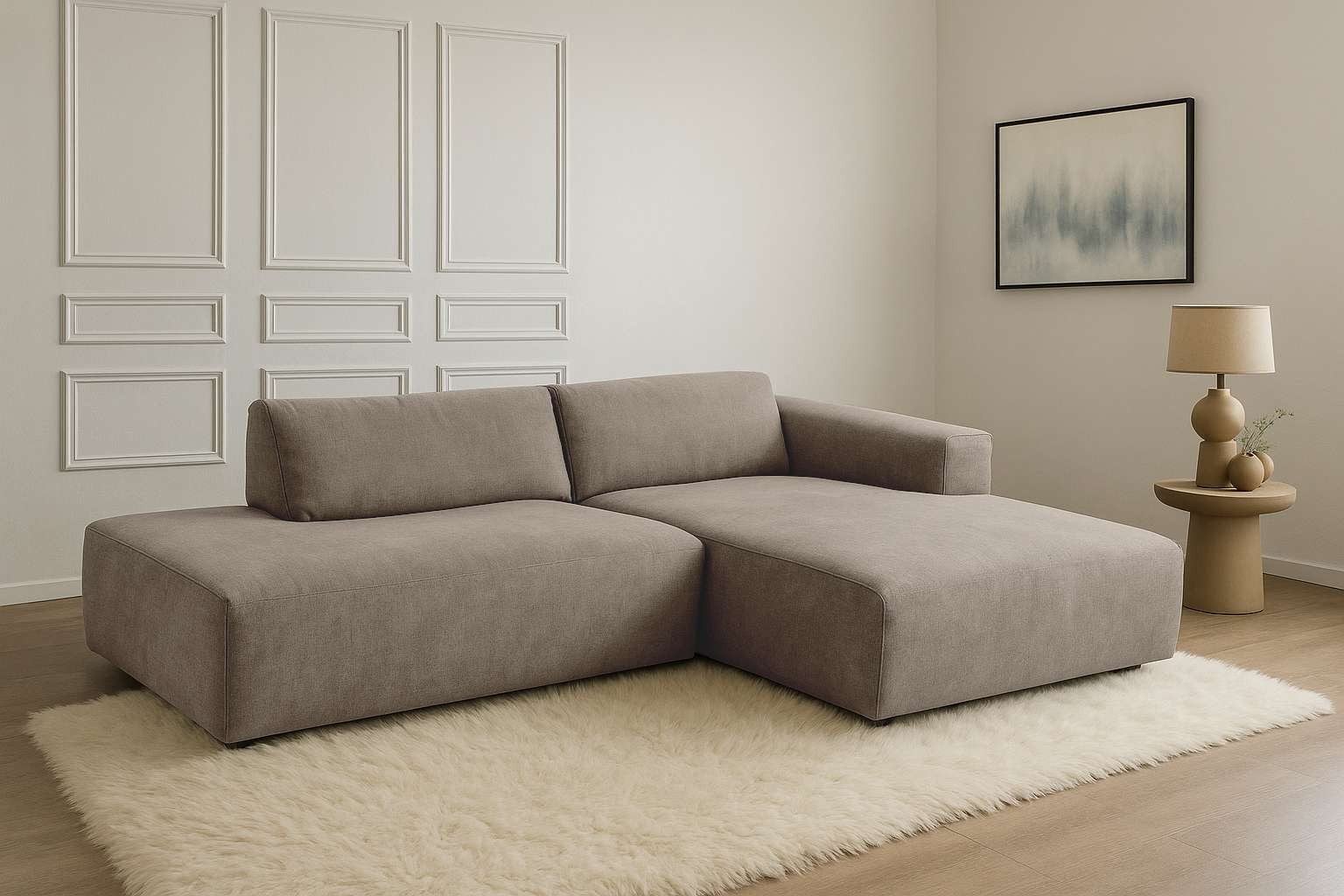 Home affaire Ecksofa "Noord mit Kedernaht, Breite 227 cm, L-Form" Cord, Str günstig online kaufen