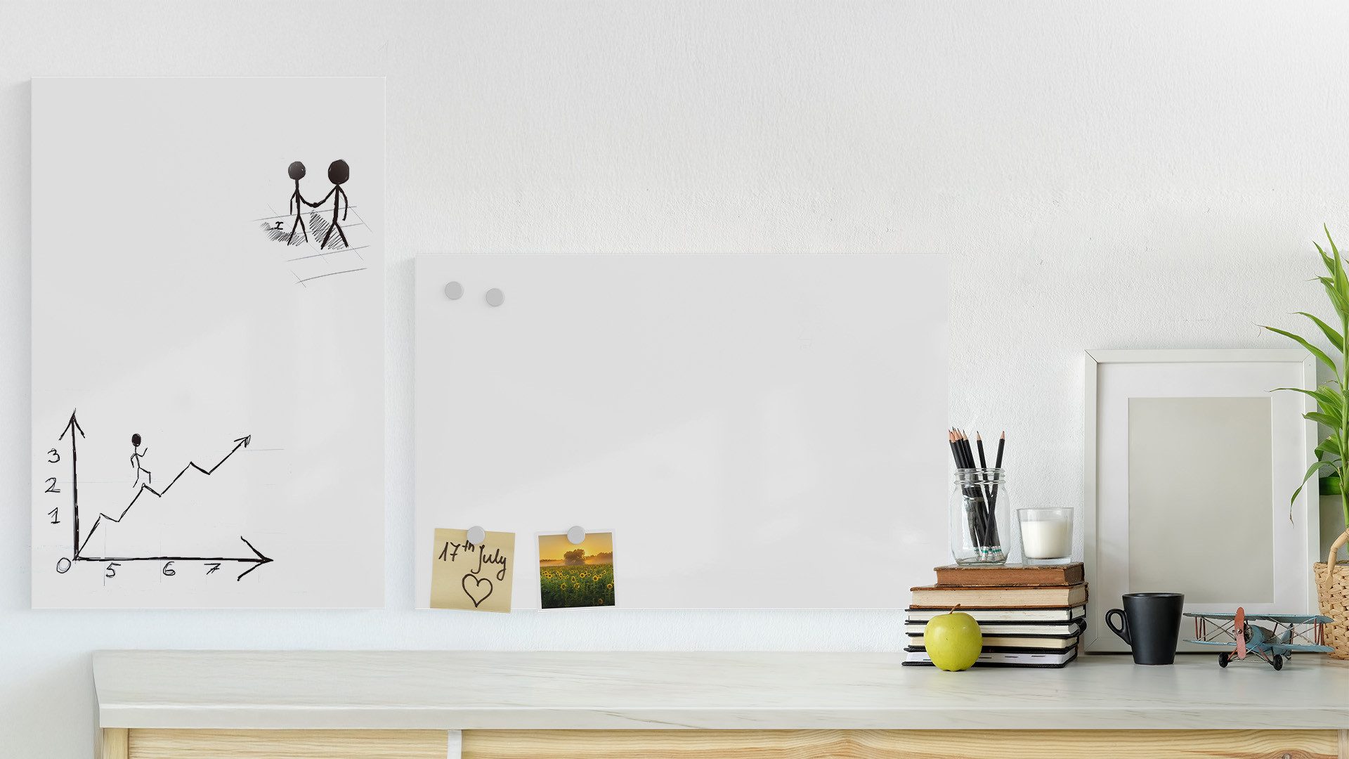 ALLboards Magnettafel ALLboards Metallische Magnettafel Rahmenlos WEIß MetalBoards