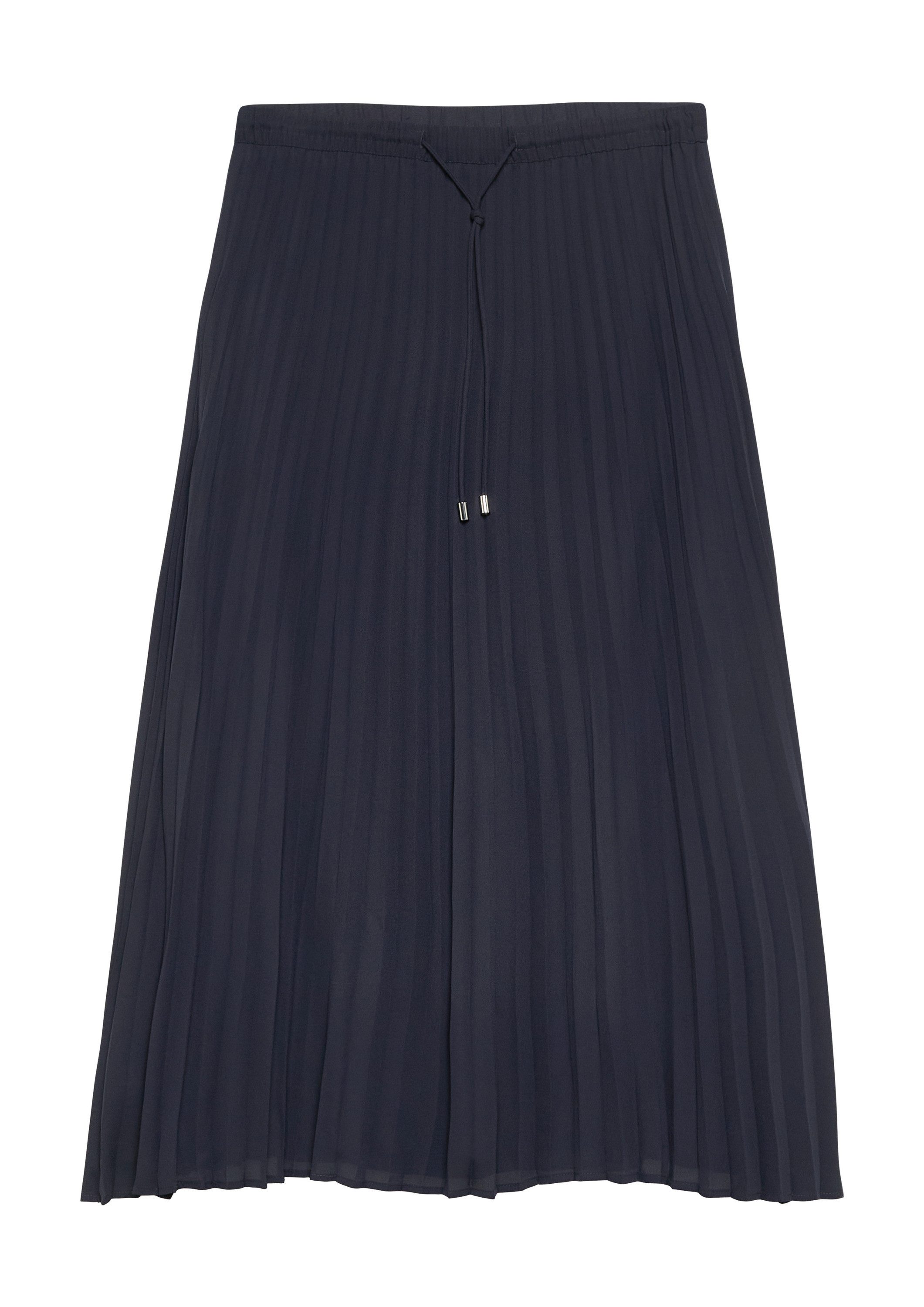 comma Midirock Rock Femininer Chiffon-Plissée-Midirock mit lässigen Tunnelzugdetails