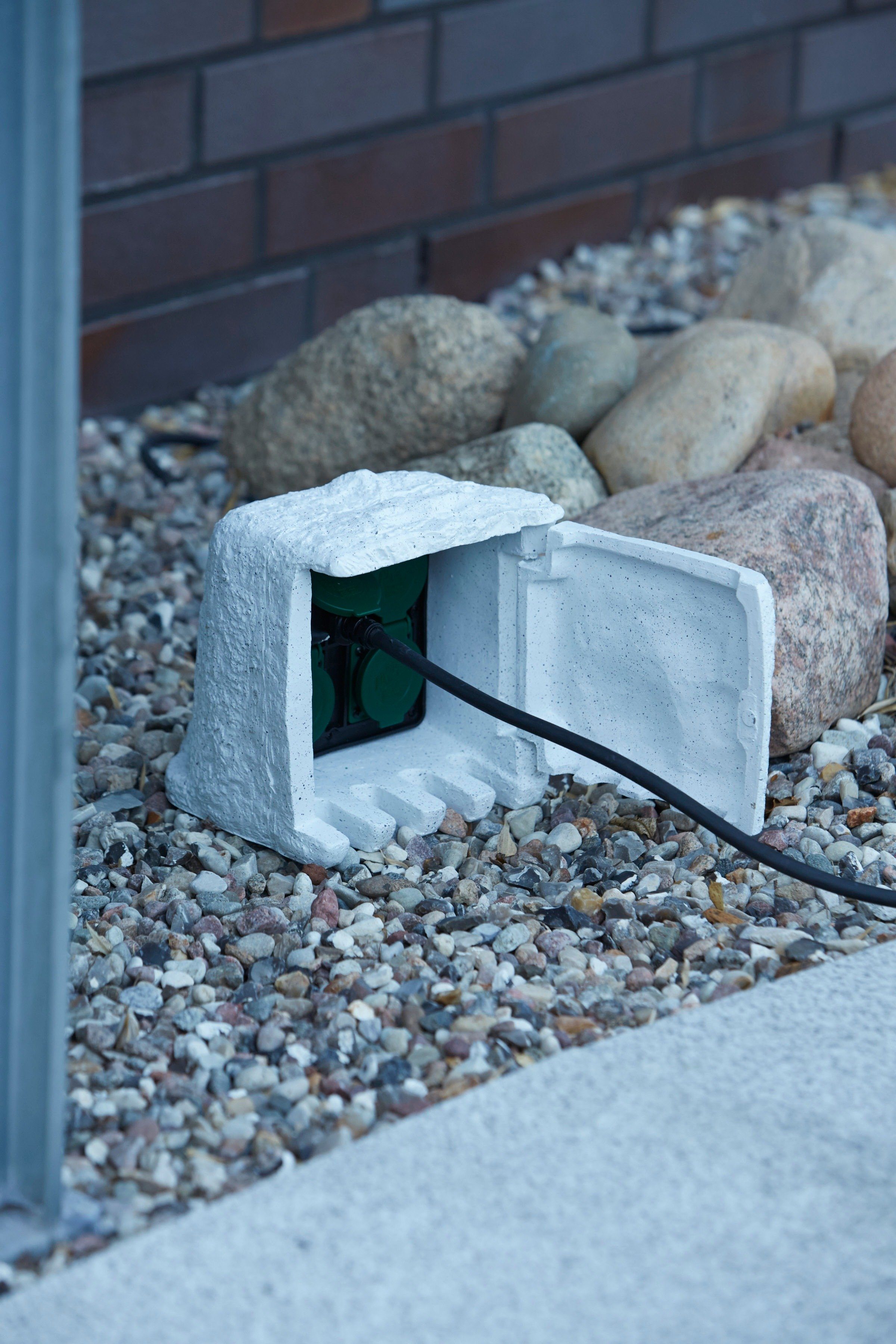 Ubbink Gartensteckdose Stone Decor, mit 4 Steckdosen