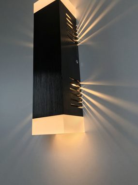SpiceLED LED Wandleuchte Black Edition, Warmweiß (2700 K), LED fest integriert, Warmweiß, 6 Watt, Lichtfarbe warmweiß, dimmbar, indirekte Beleuchtung mit Schatteneffekt, Up & Down Licht