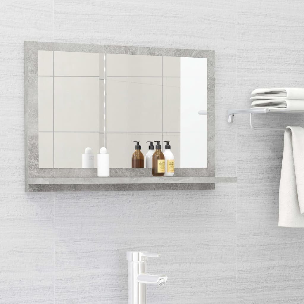 Badspiegel (1-St) 60x10,5x37 cm vidaXL Holzwerkstoff Badezimmerspiegelschrank Betongrau