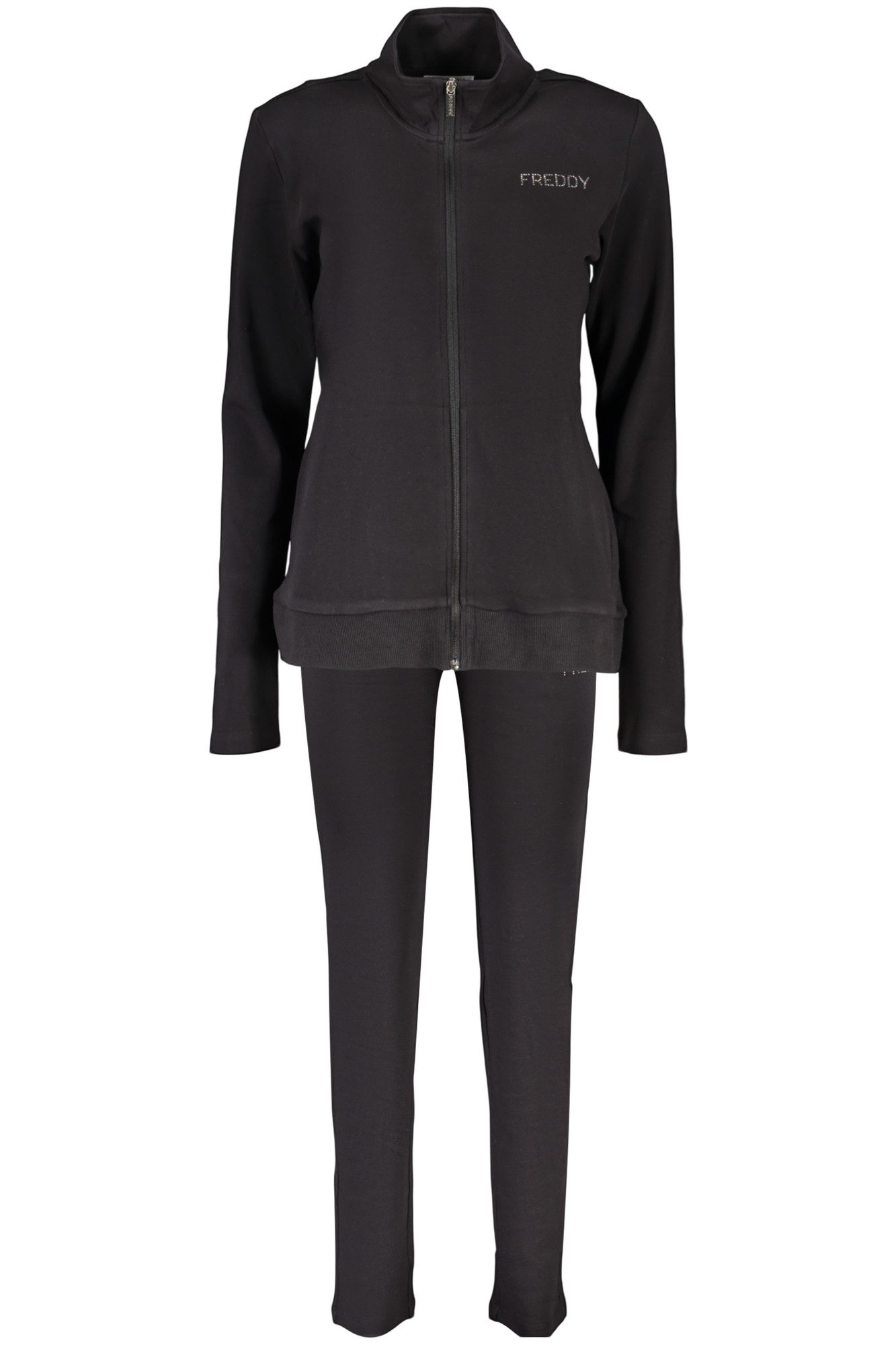 Freddy Sweatshirt Damen-Sweatjacke schwarz: Set mit Hose