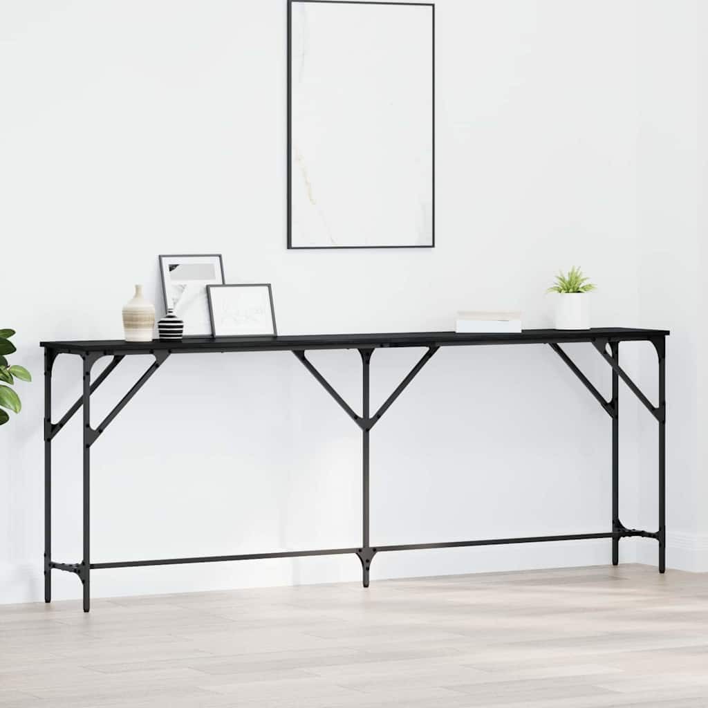 vidaXL Beistelltisch Konsolentisch Schwarz Eichen-Optik 200 x 29 x 75 cm (1-St)