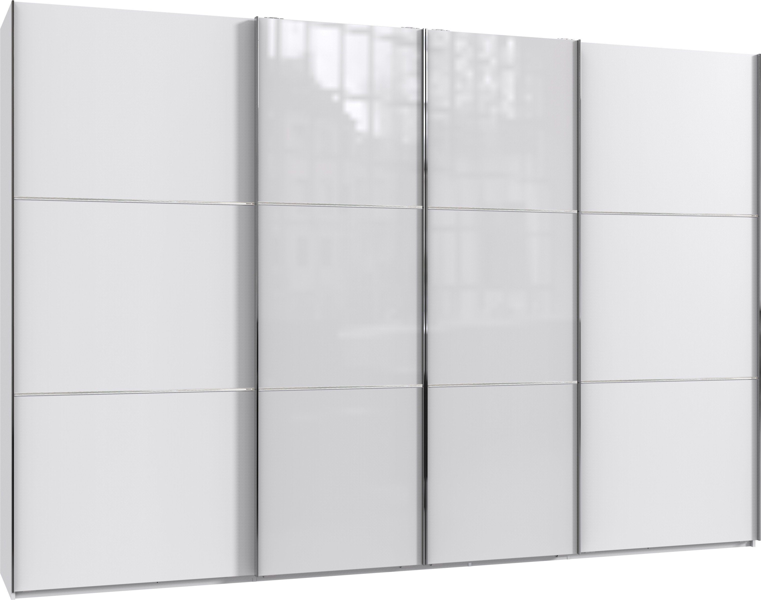 GLAS 4 (BxH: und cm) 300x216 Escape Türen + WEISS in mit freiraum WEISS 3 Schwebetürenschrank Einlegeböden