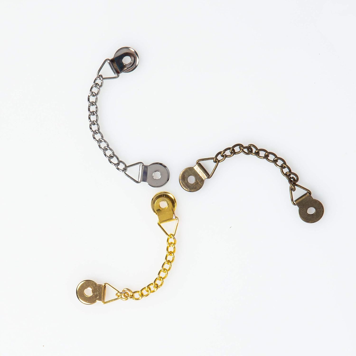 GD IMPORT Aufnäher 3x Mantel Aufhänger - Matelaufhänger gold-silber-bronze, Metall